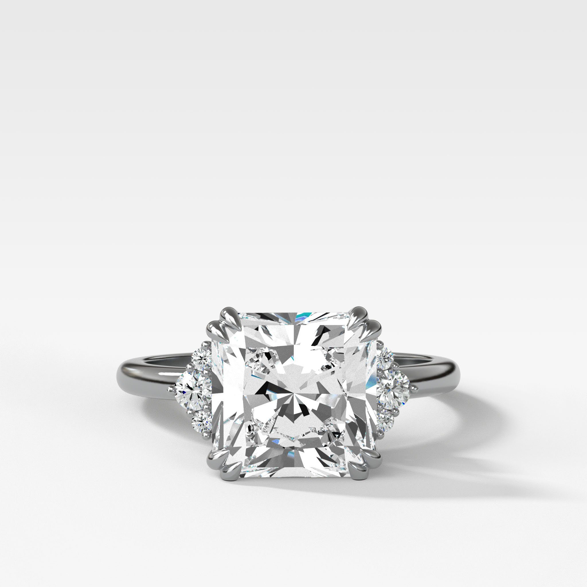 Signature Cluster Engagement Ring With Radiant Cut Diamond