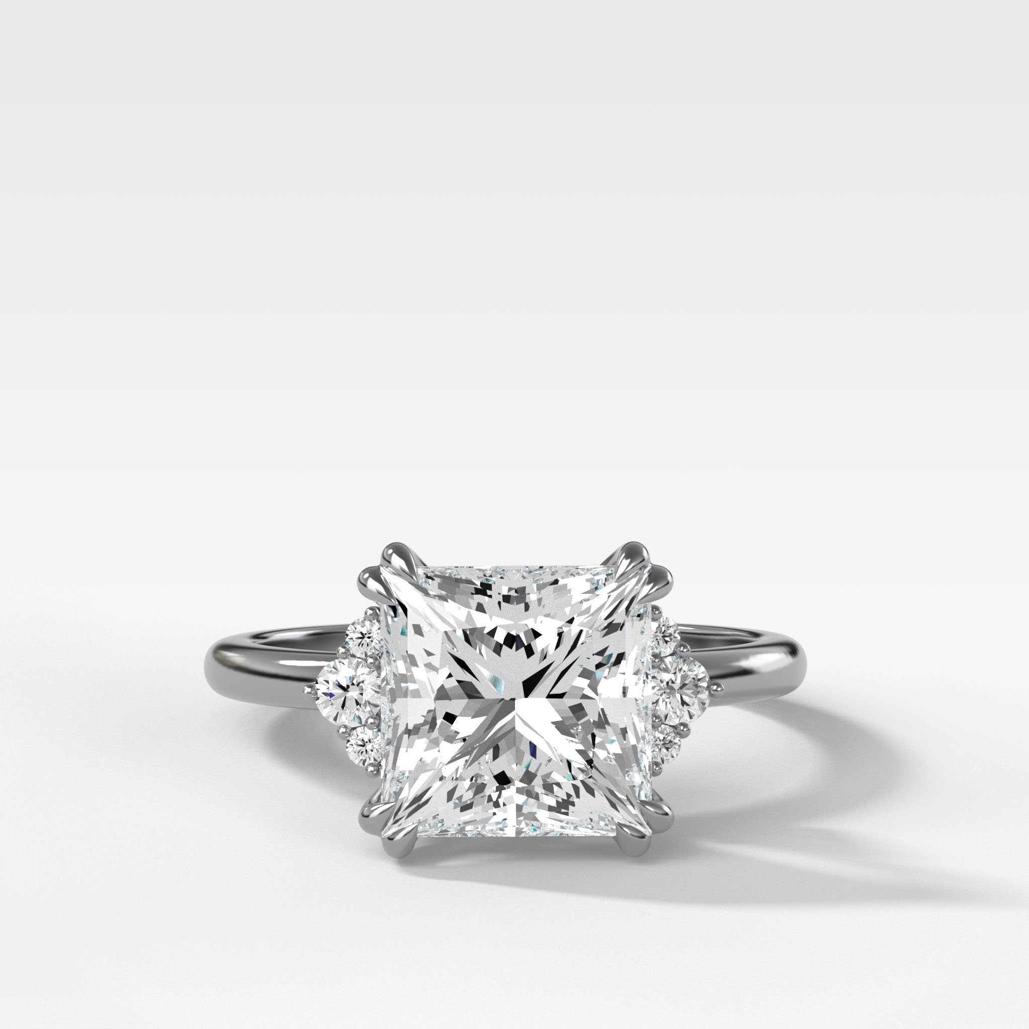 Signature Cluster Engagement Ring With Princess Cut Diamond