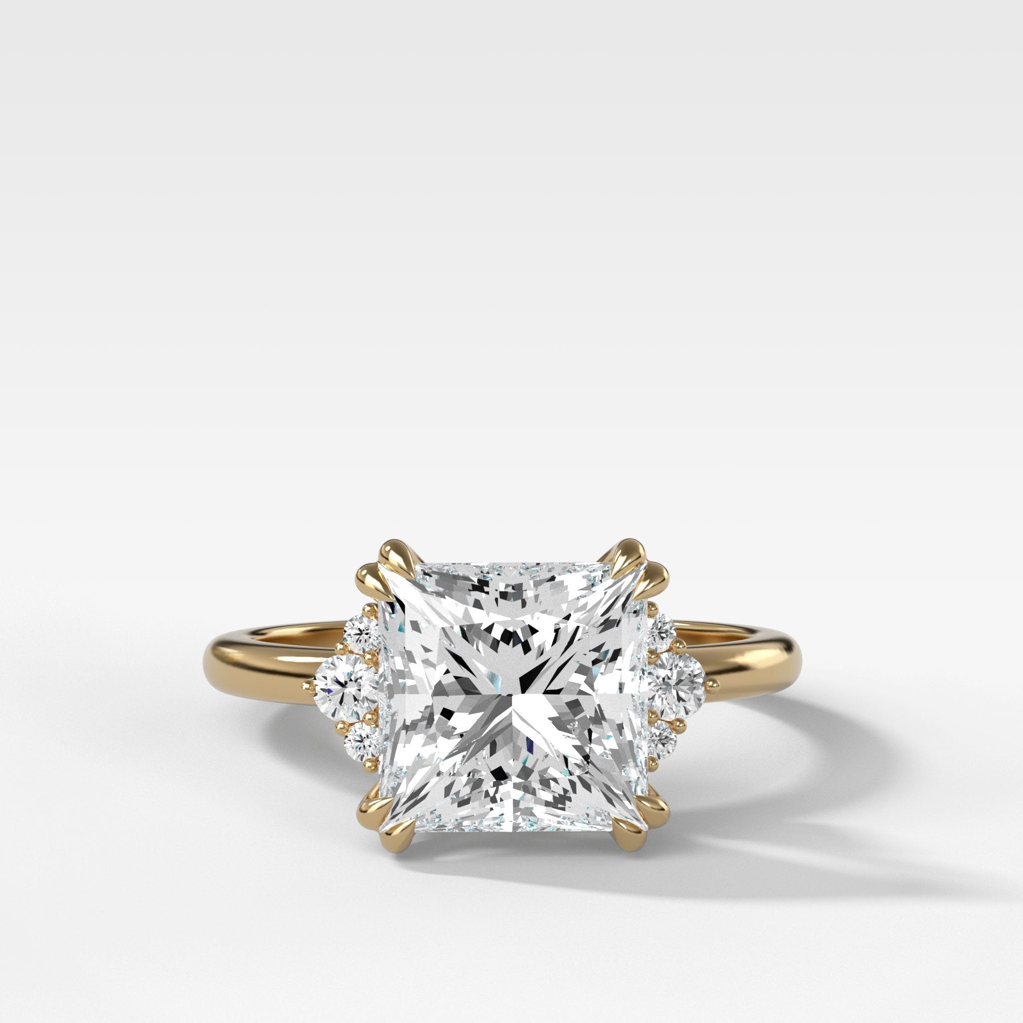 Signature Cluster Engagement Ring With Princess Cut Diamond
