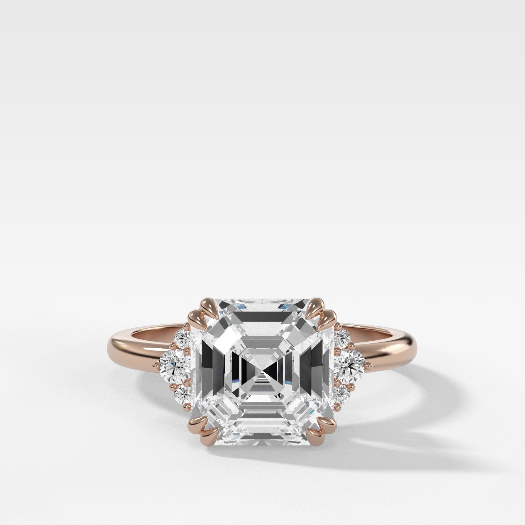 Signature Cluster Engagement Ring With Asscher Cut Diamond