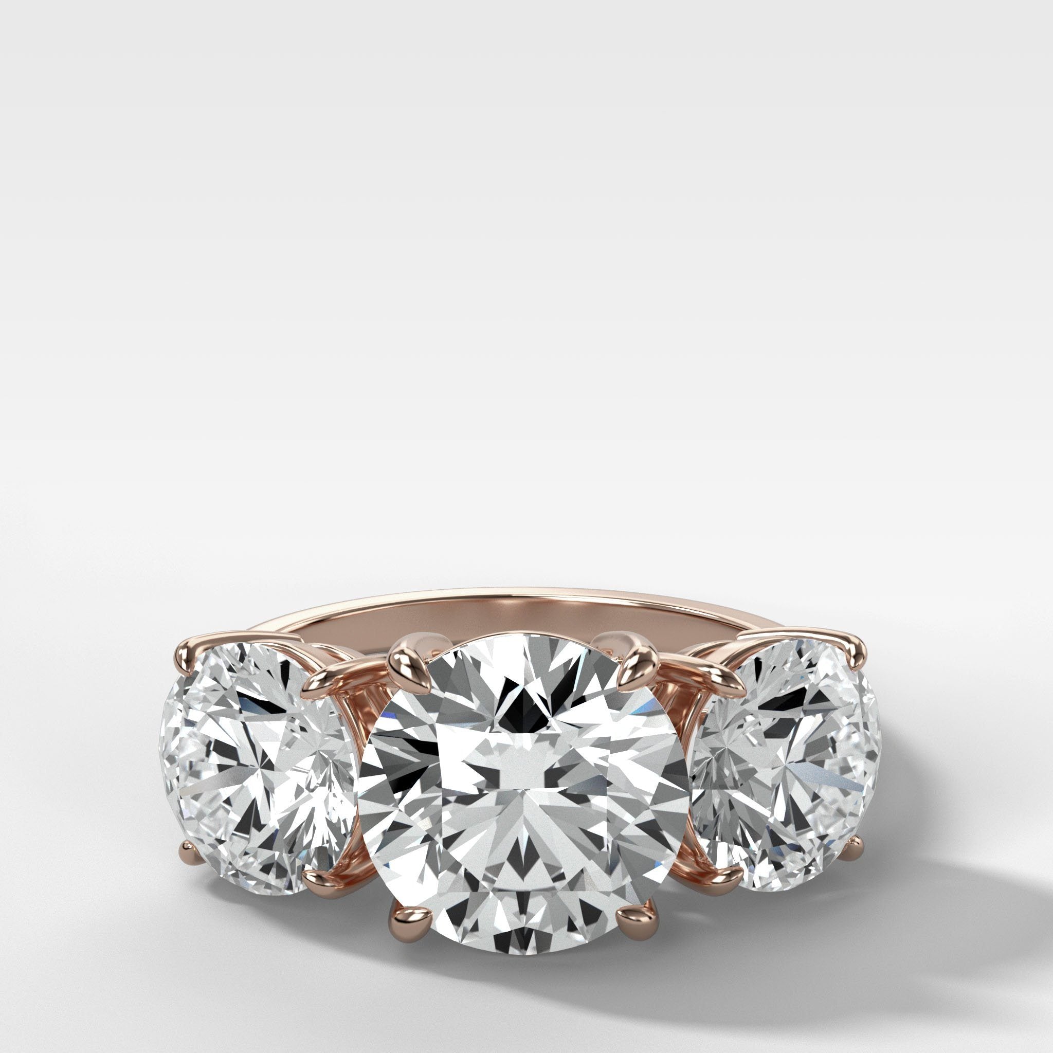 Triad Engagement Ring With Round Cut Diamonds