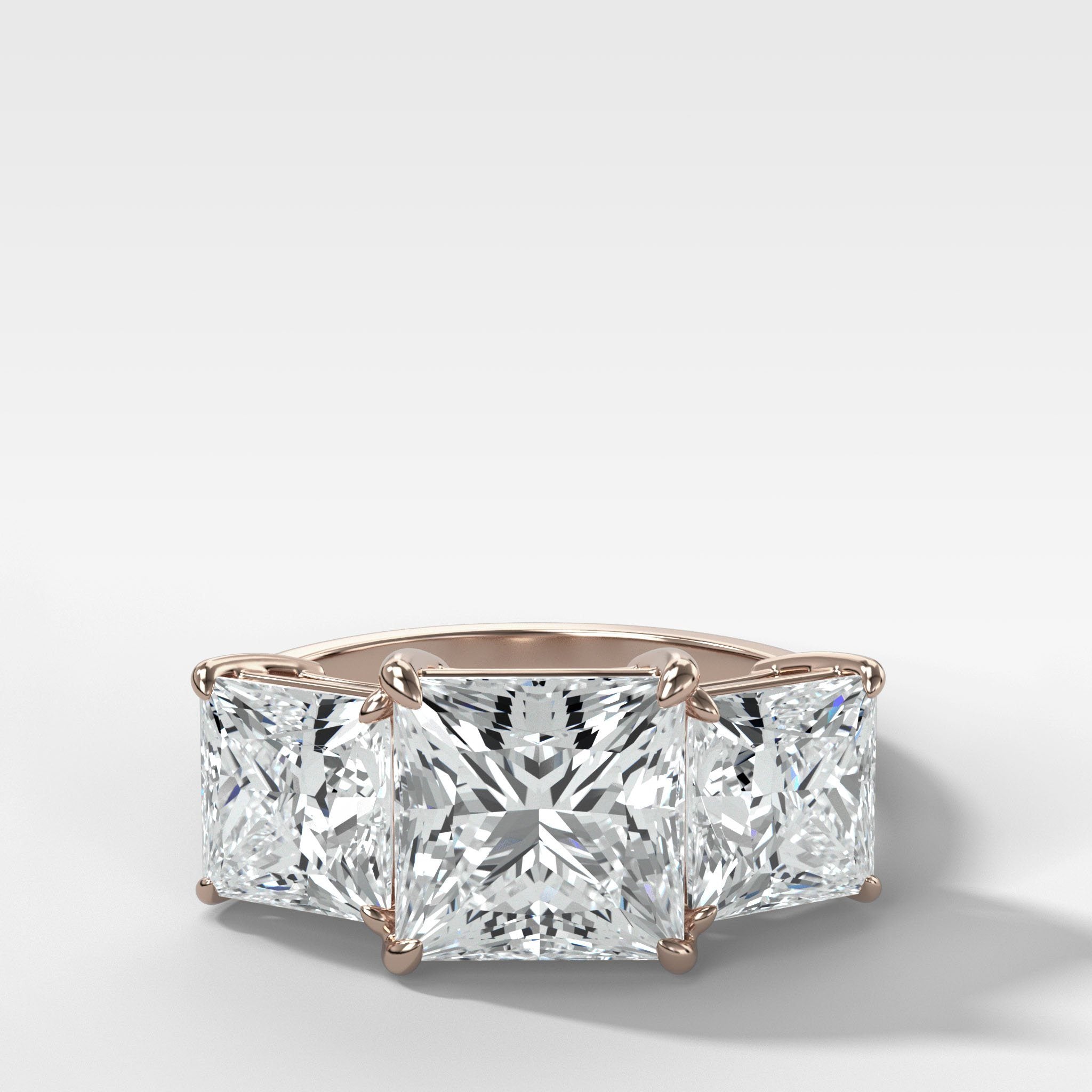Triad Engagement Ring With Princess Cut Diamonds