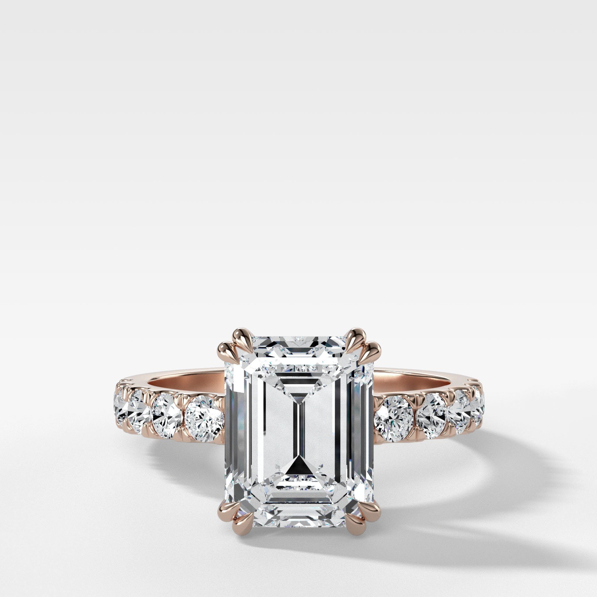 Zenith Engagement Ring With Emerald Cut Diamond