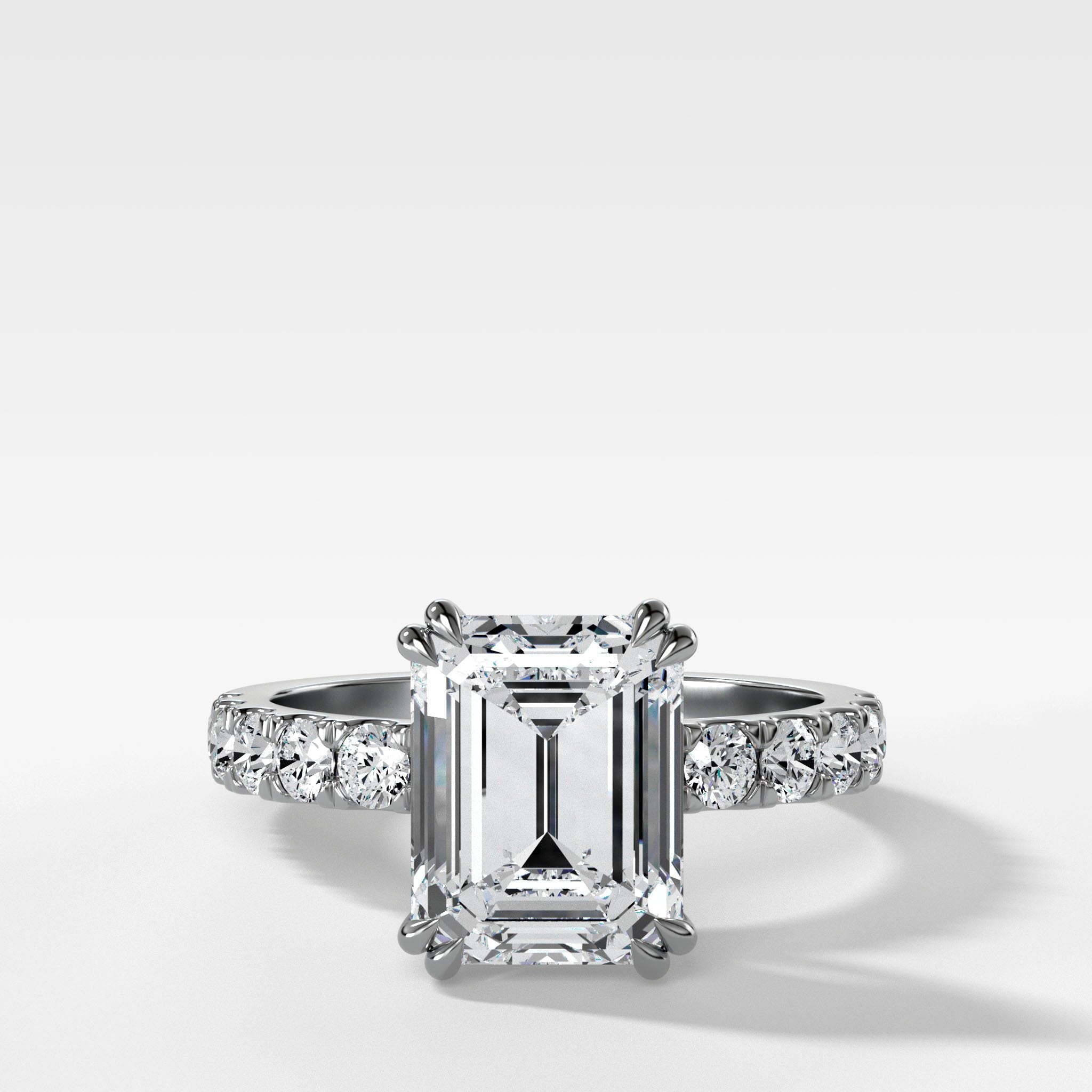 Zenith Engagement Ring With Emerald Cut Diamond