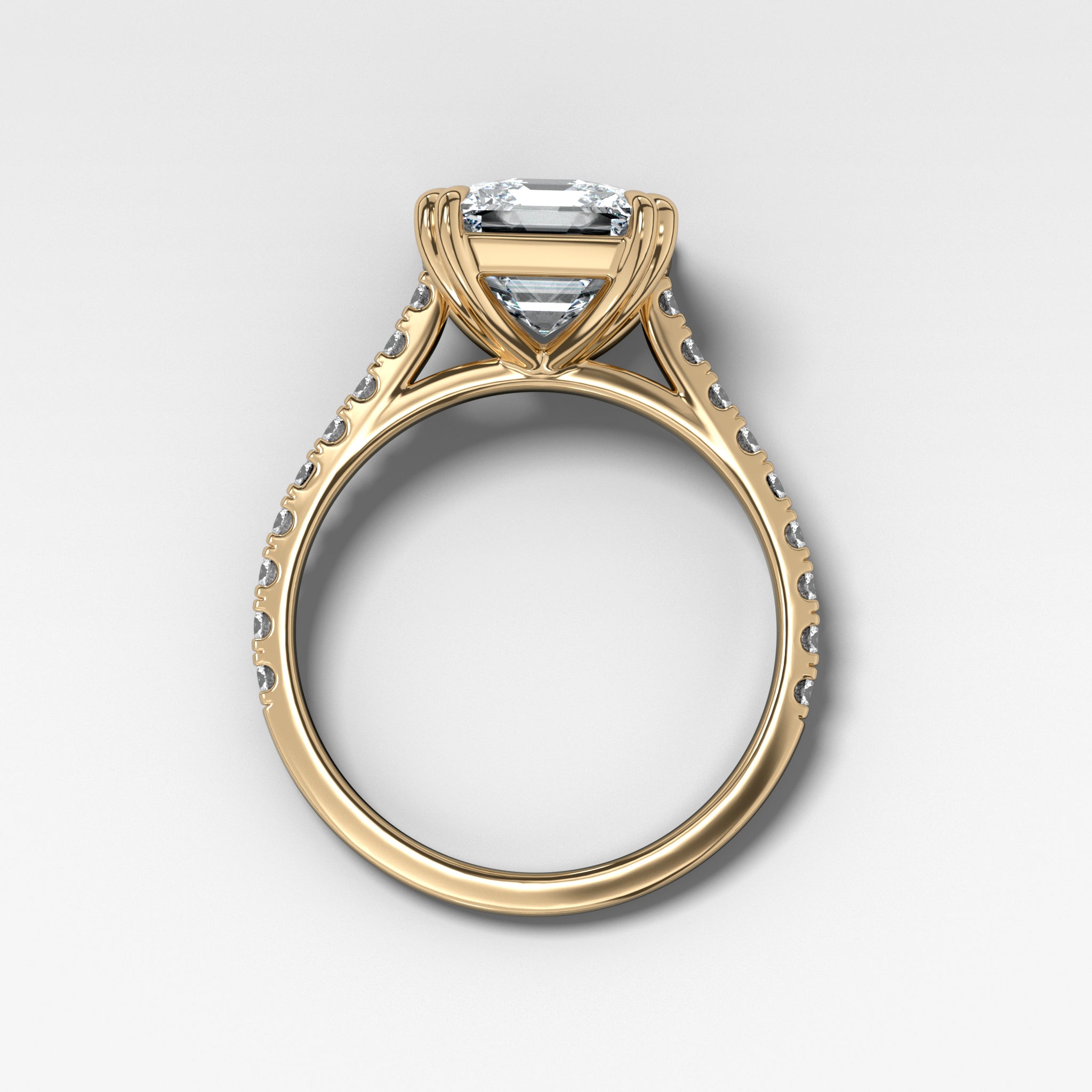 Signature Pavé Engagement Ring With Asscher Cut Diamond