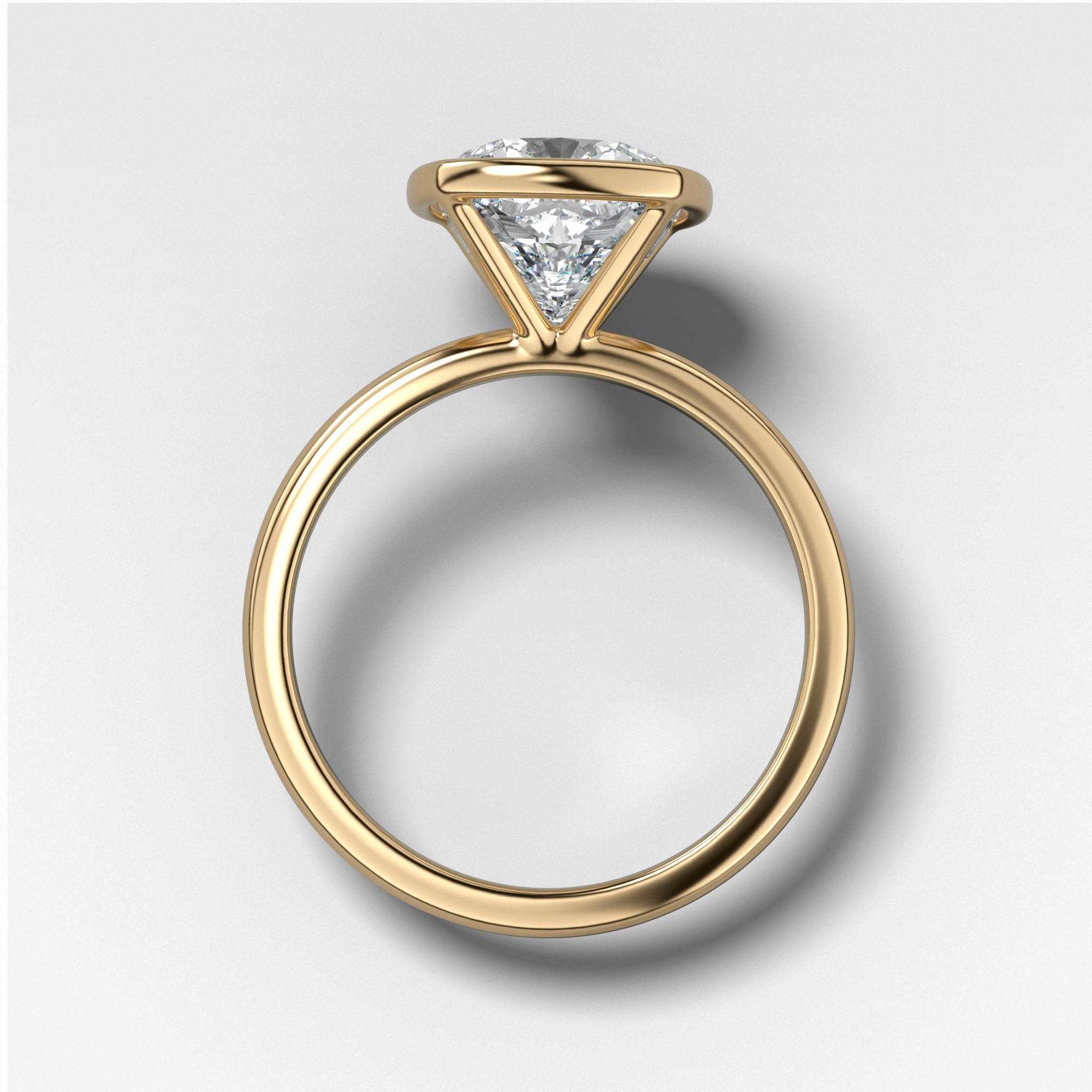 Penumbra Bezel Set Engagement Ring With Elongated Cushion Cut