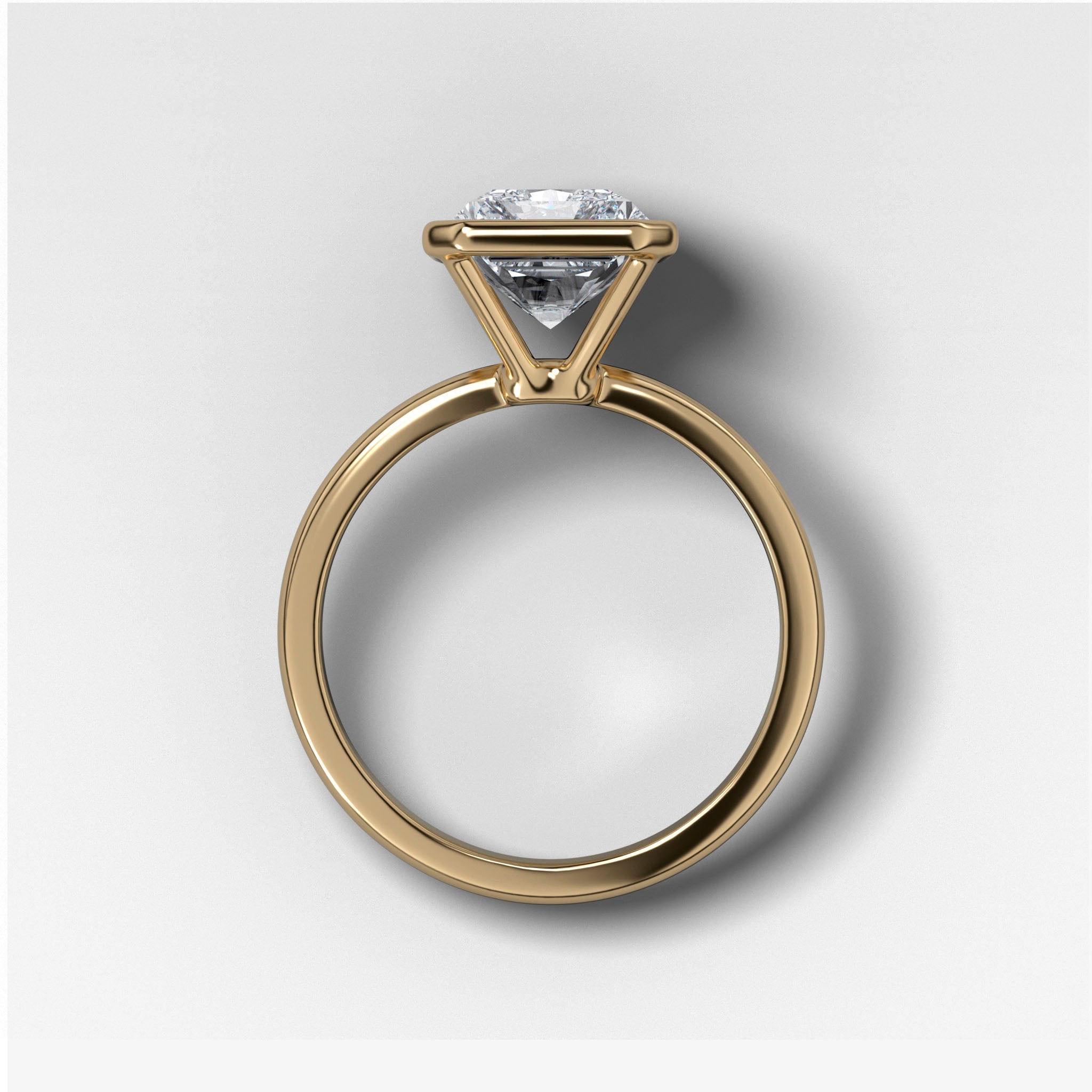 Penumbra Bezel Set Engagement Ring With Elongated Radiant Cut