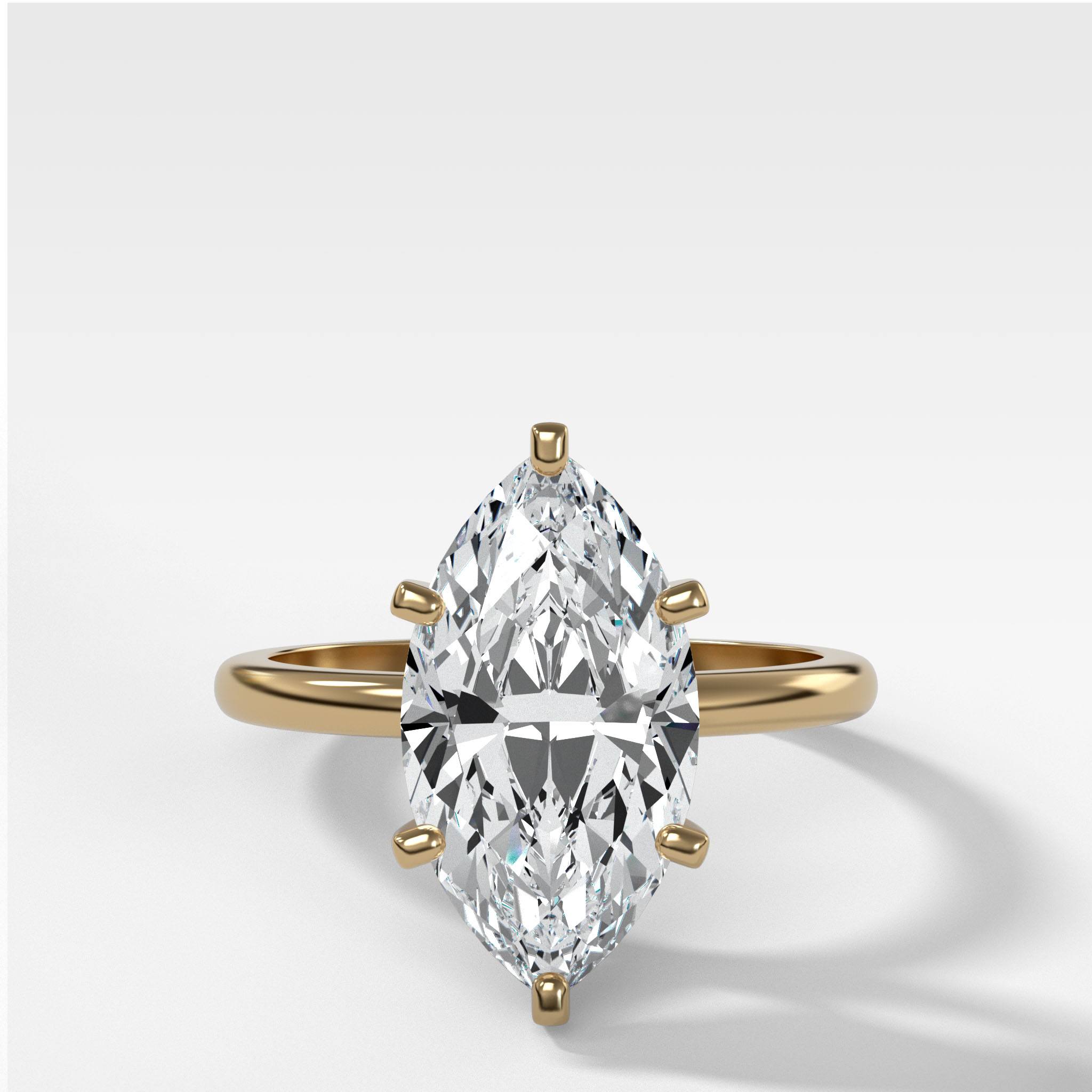Nova Solitaire Engagement Ring With Marquise Cut Diamond