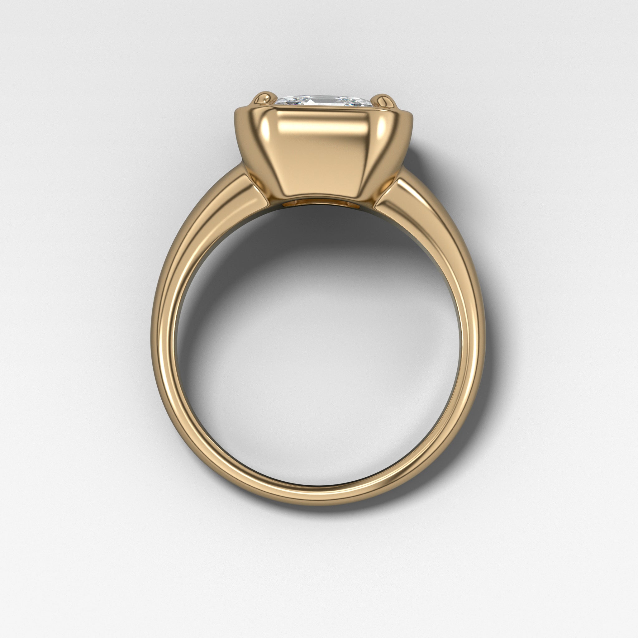 Club Ring Solitaire Engagement Ring With an Asscher Cut Diamond