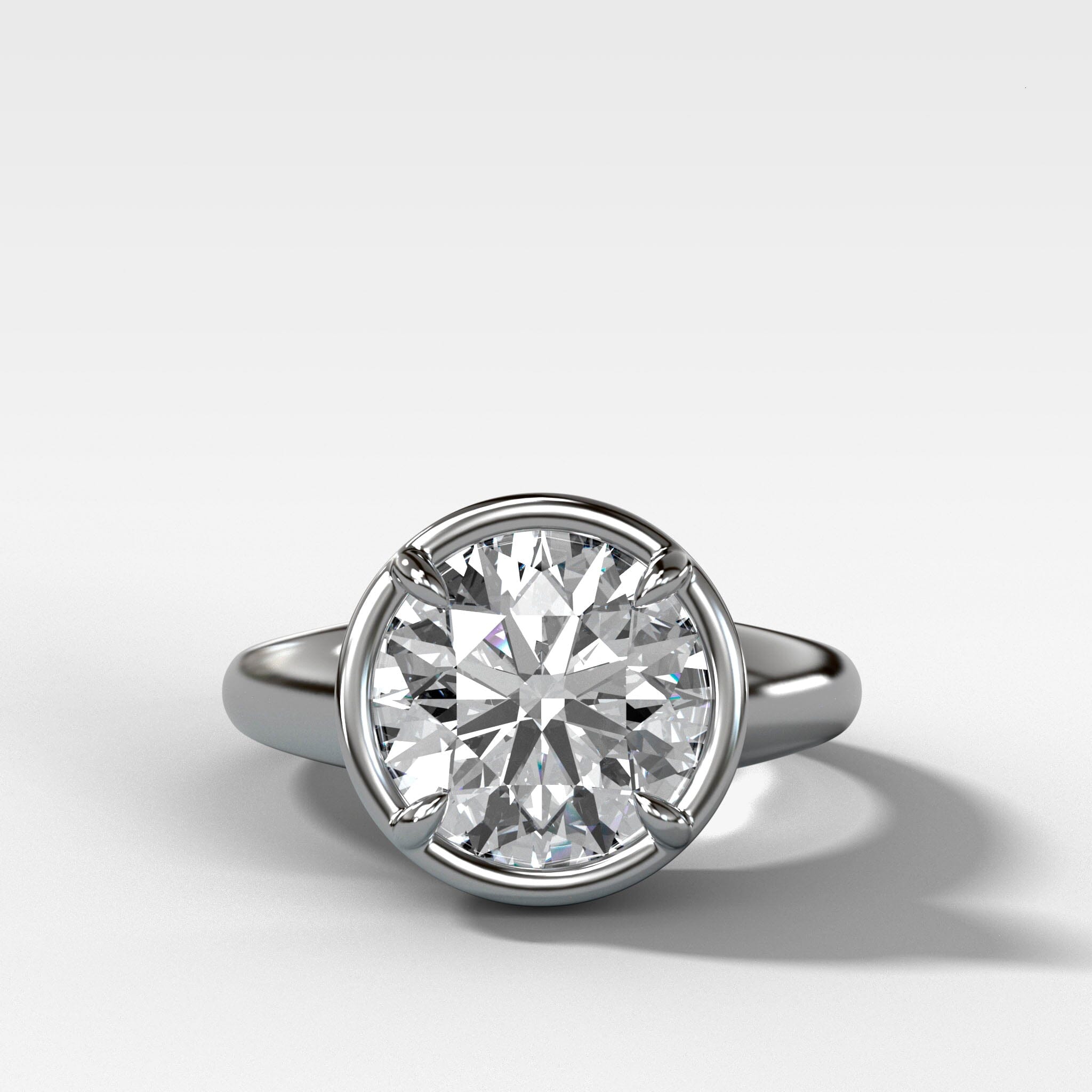 Club Ring Solitaire Engagement Ring With a Round Cut Diamond