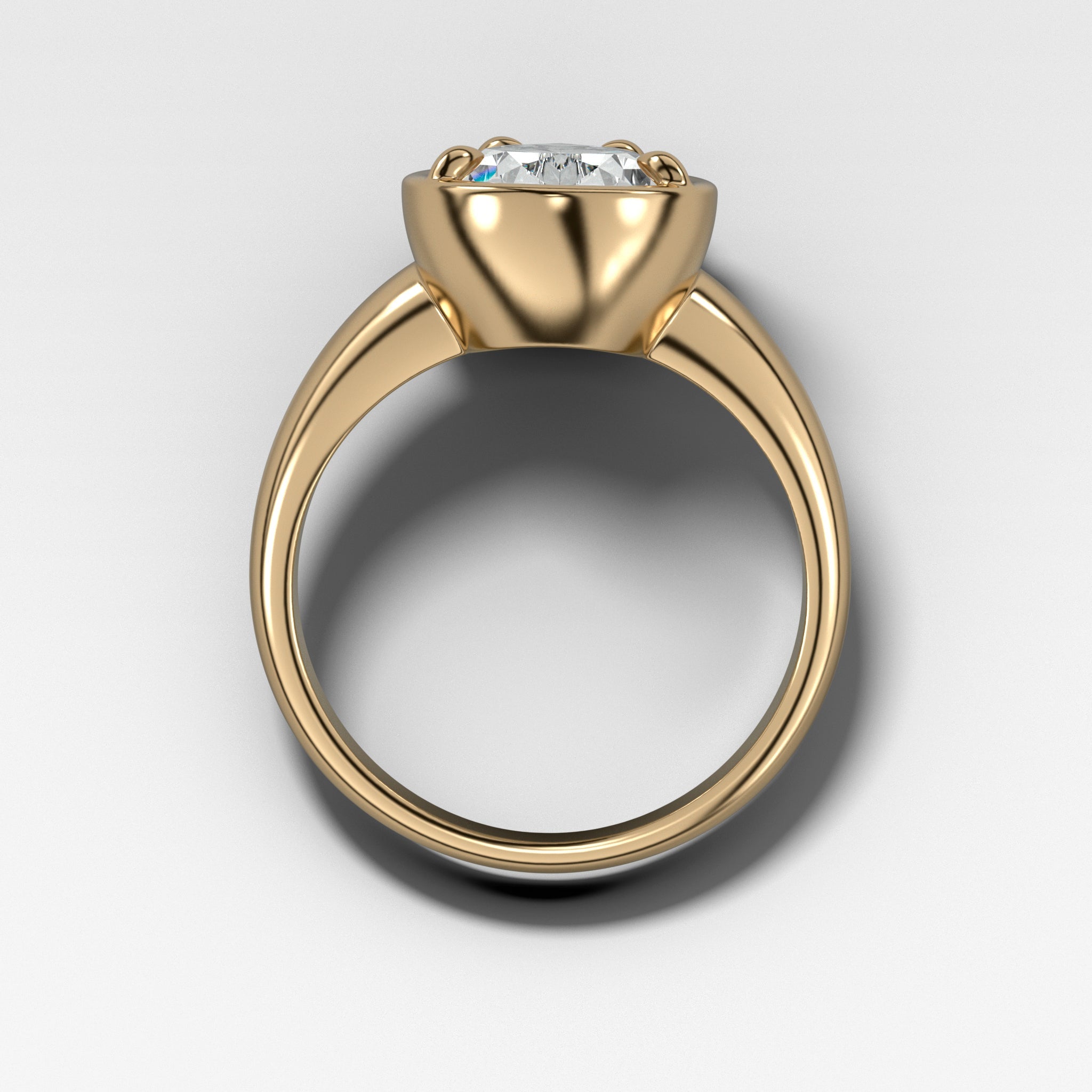 Club Ring Solitaire Engagement Ring With a Pear Cut Diamond