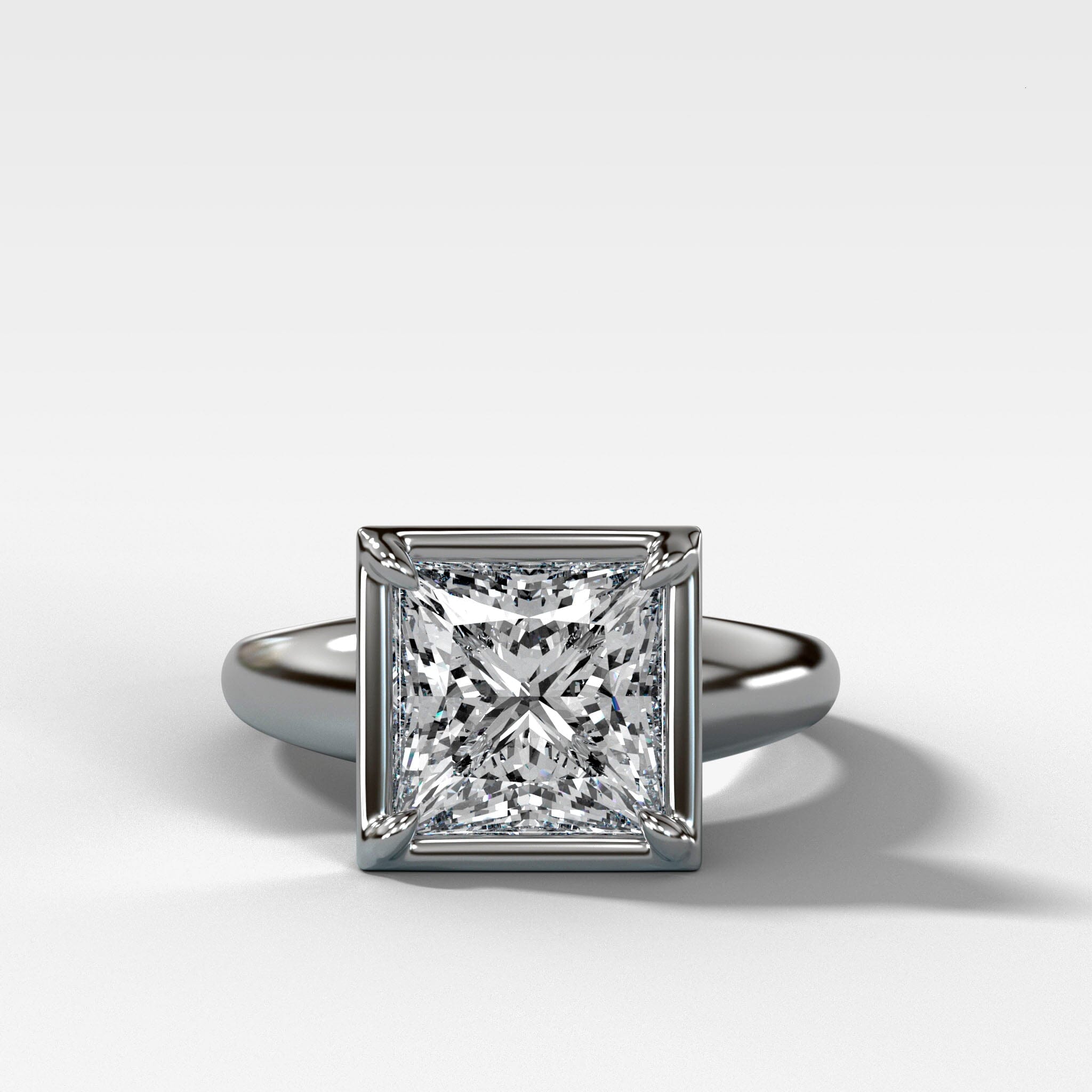 Club Ring Solitaire Engagement Ring With a Princess Cut Diamond