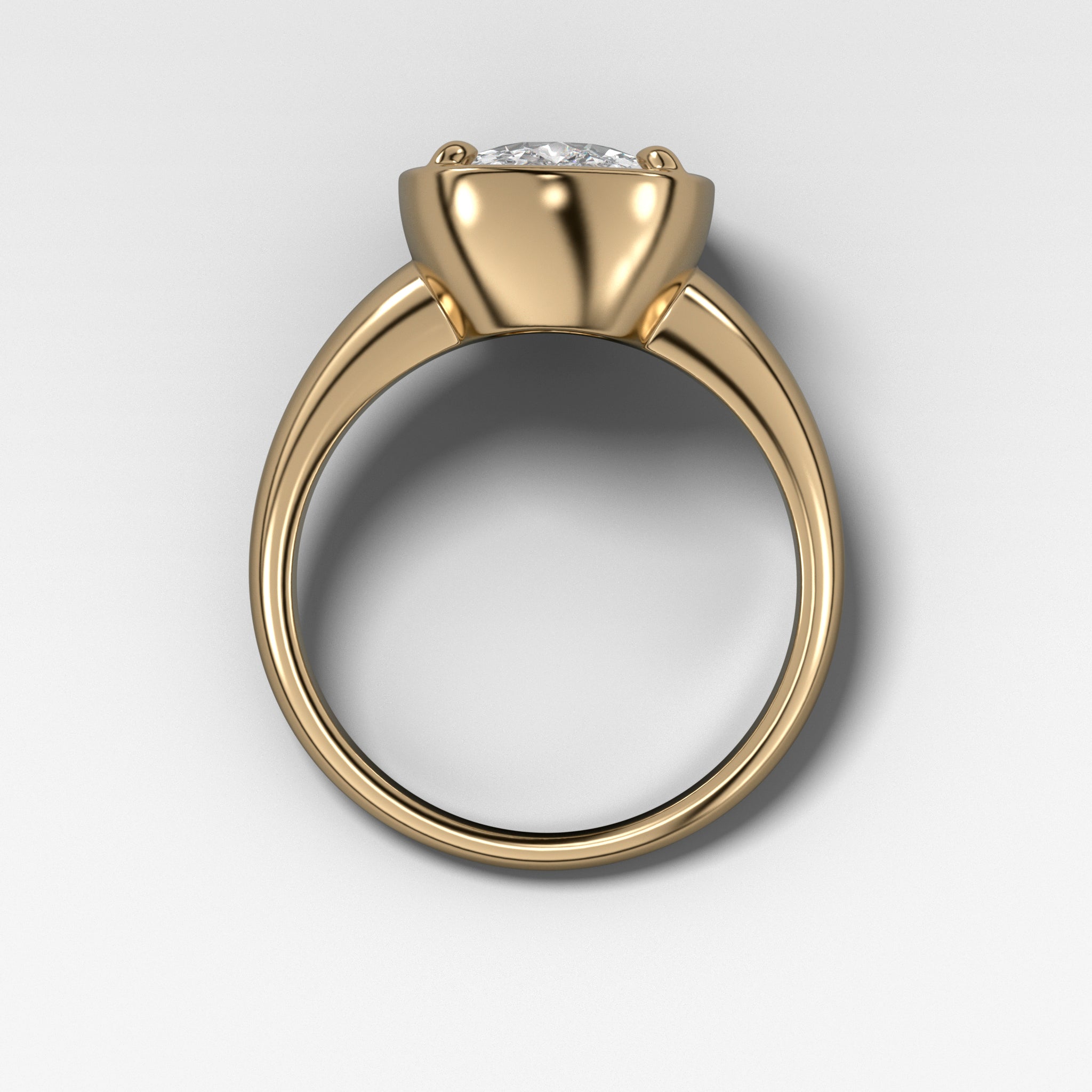 Club Ring Solitaire Engagement Ring With an Elongated Cushion Cut Diamond