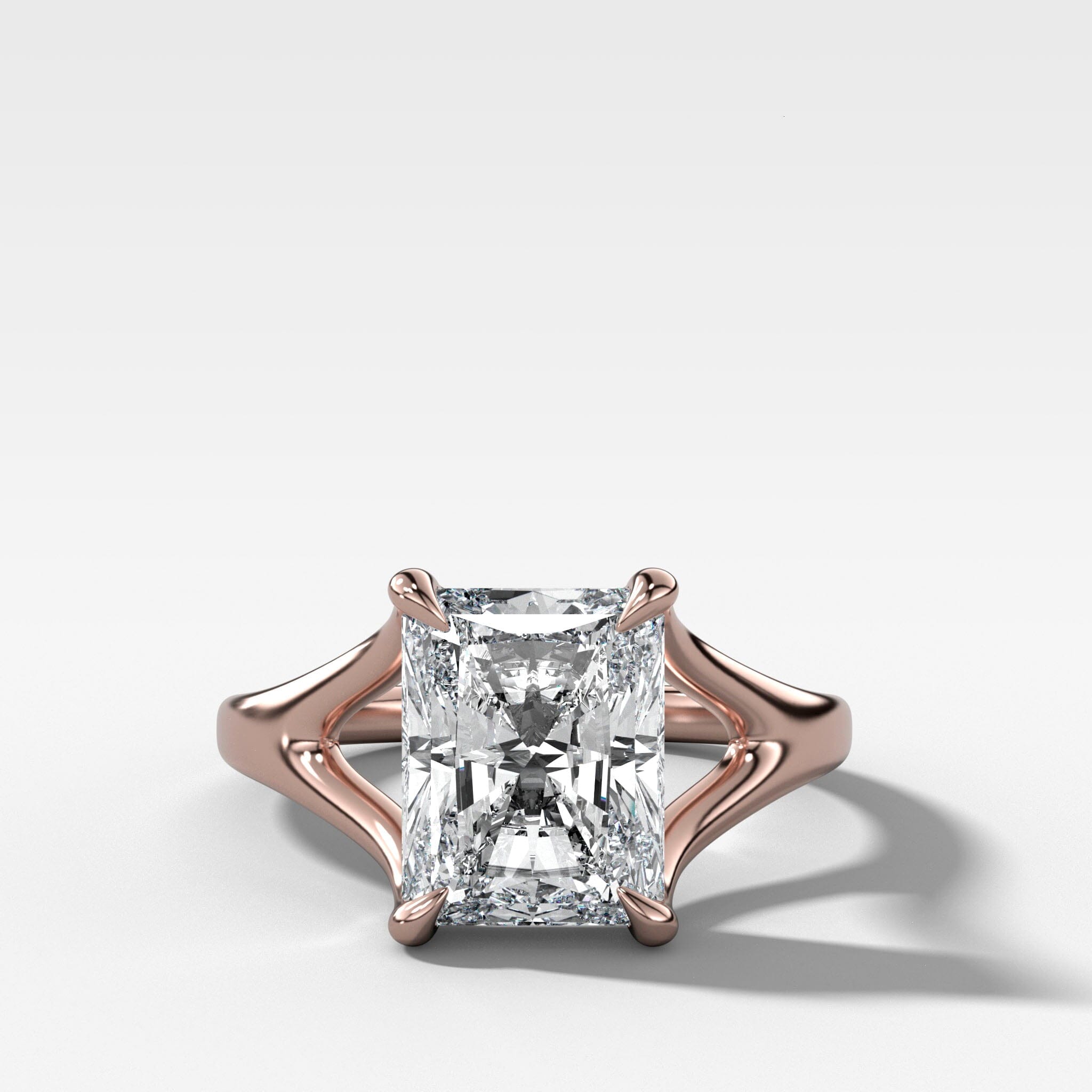 Split Shank Solitaire Engagement Ring with Radiant Cut Diamond