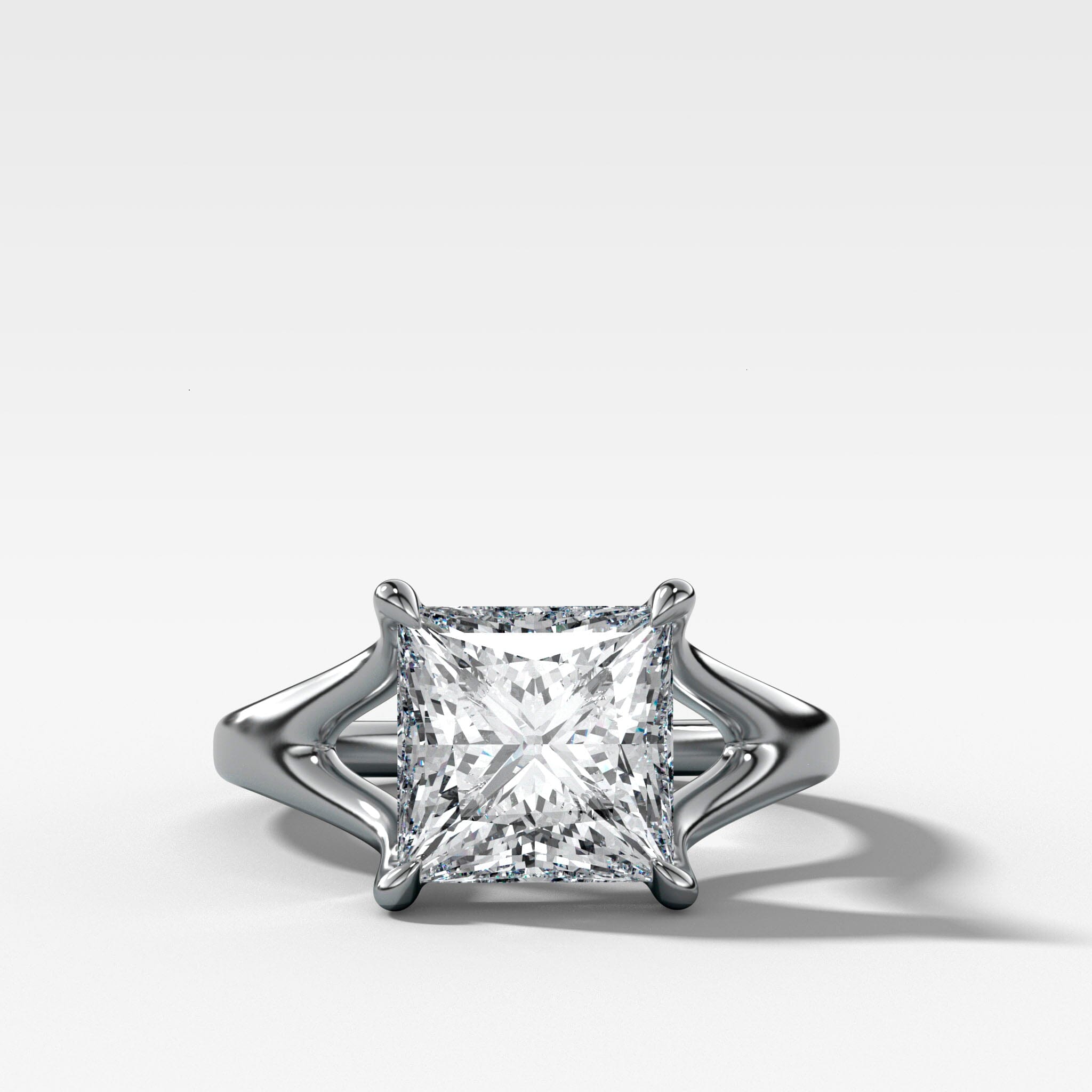 Split Shank Solitaire Engagement Ring with Princess Cut Diamond