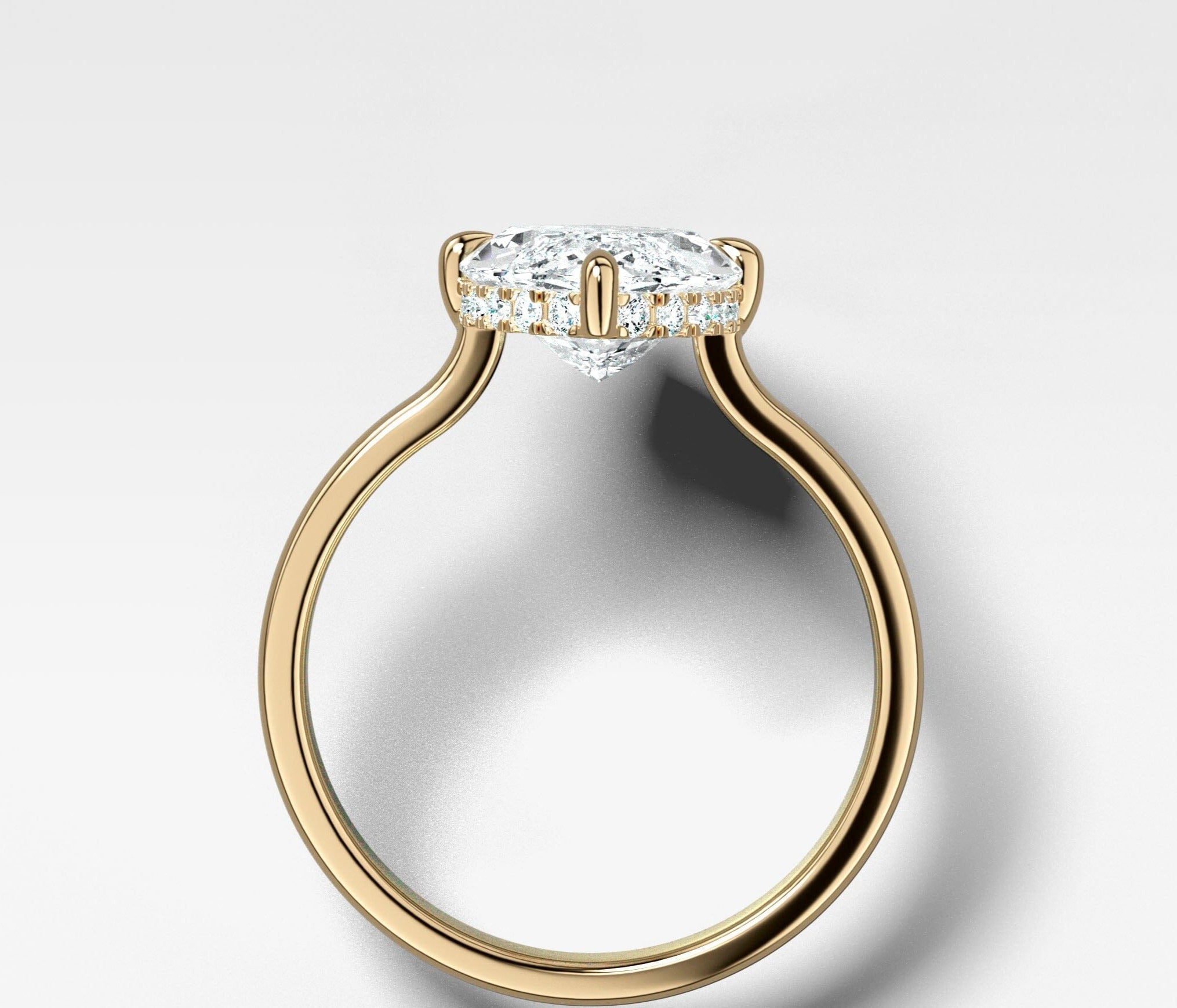 Compass Solitaire Engagement Ring with Marquise Cut Diamond (North South)