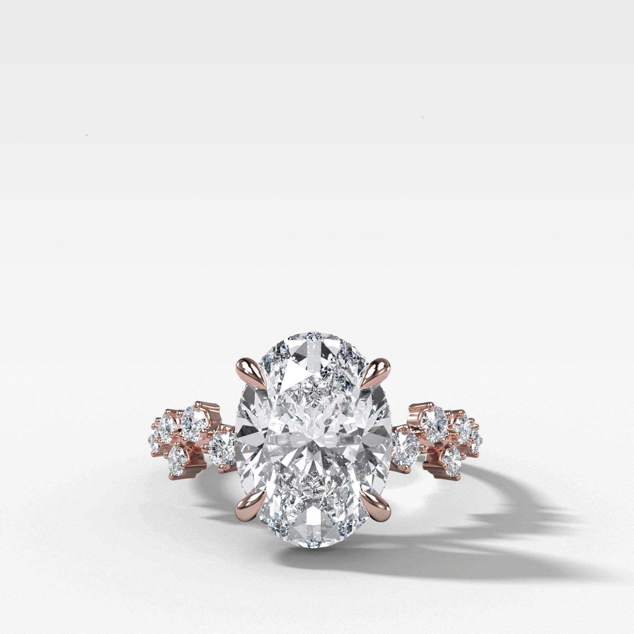 Starfire Engagement Ring with Oval Cut Diamond