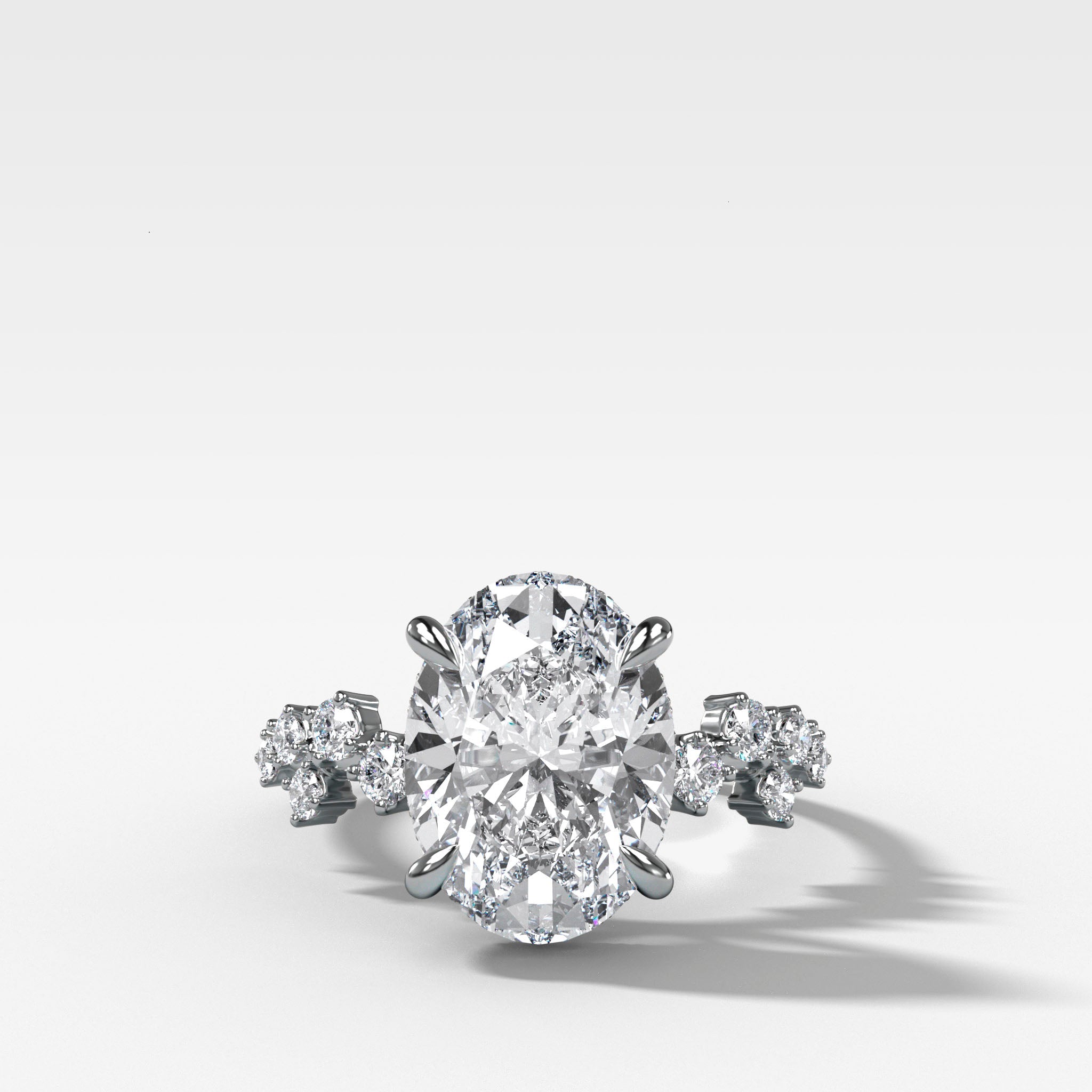 Starfire Engagement Ring with Oval Cut Diamond