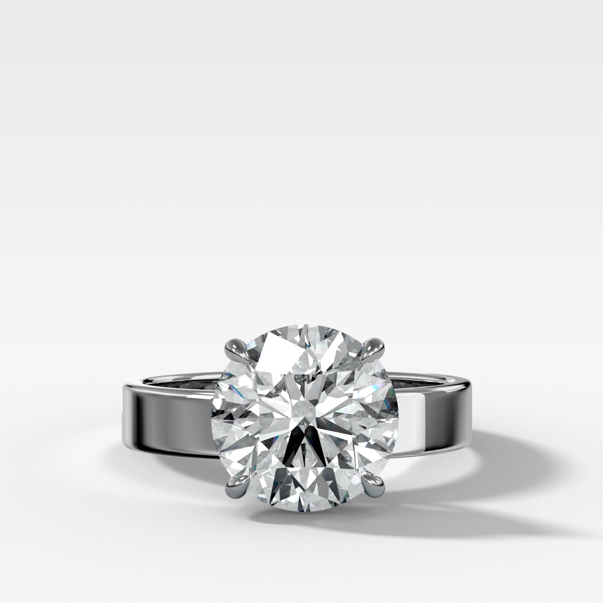 Finest Solitaire Engagement Ring With Round Brilliant Cut Diamond