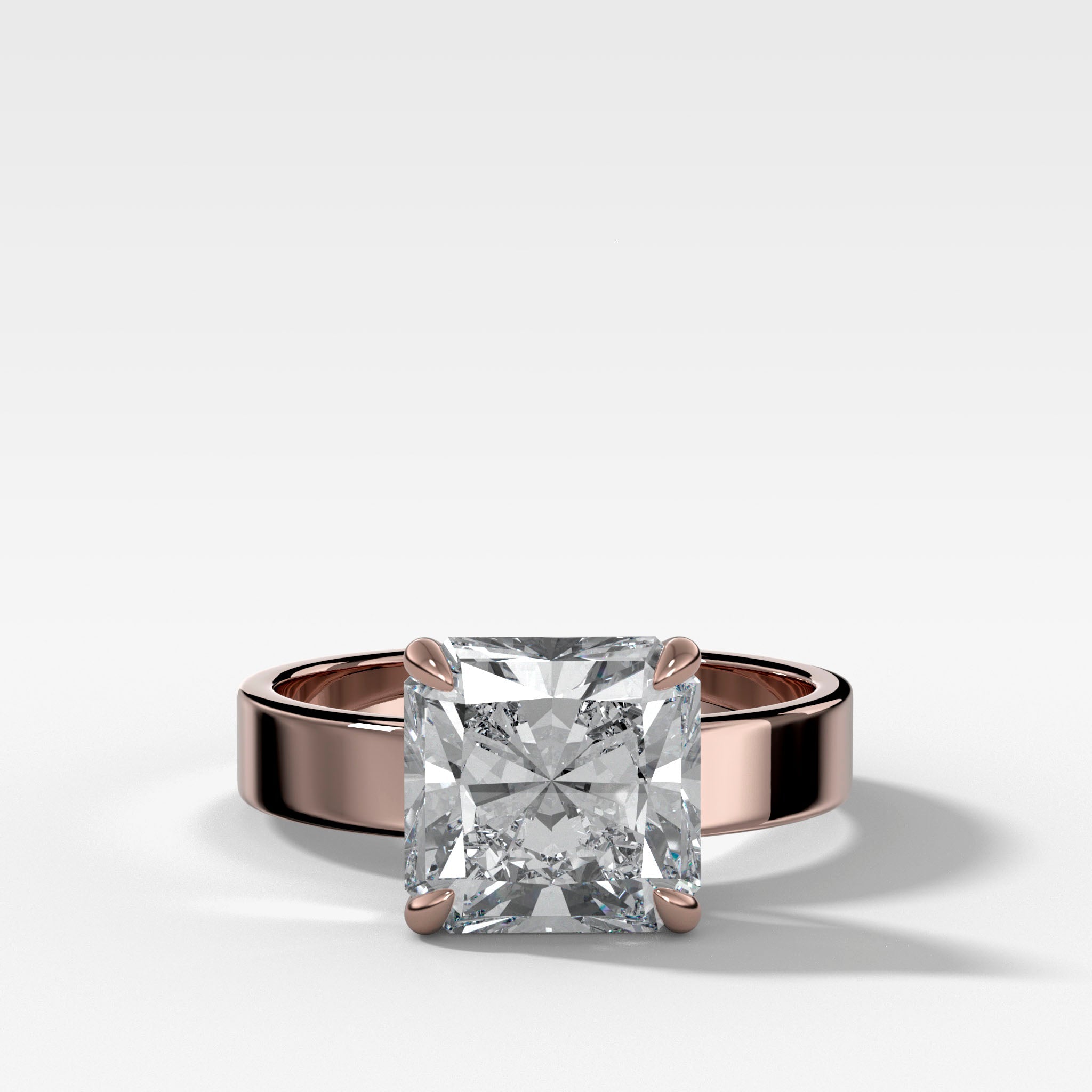 Finest Solitaire Engagement Ring With Radiant Square Cut Diamond