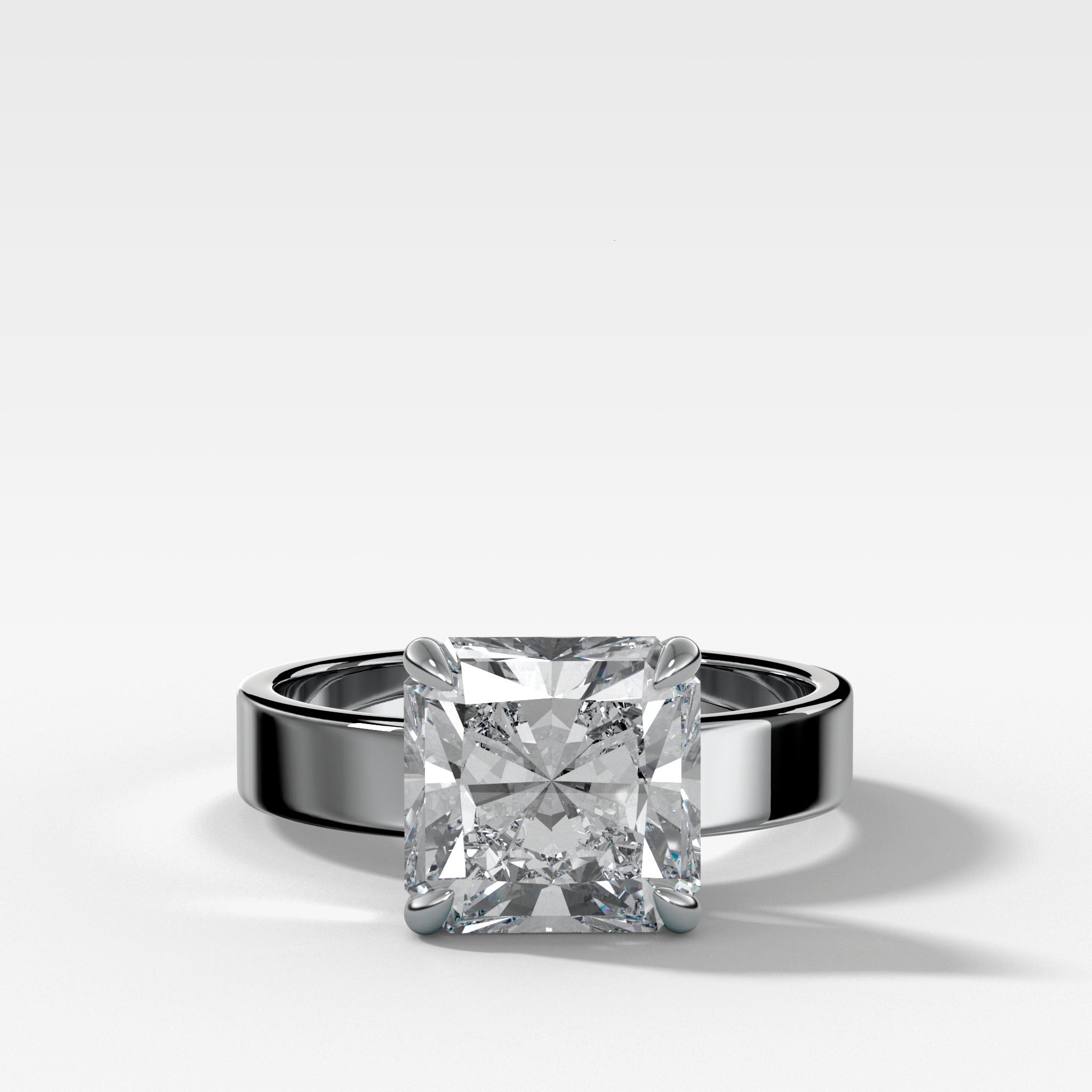 Finest Solitaire Engagement Ring With Radiant Square Cut Diamond
