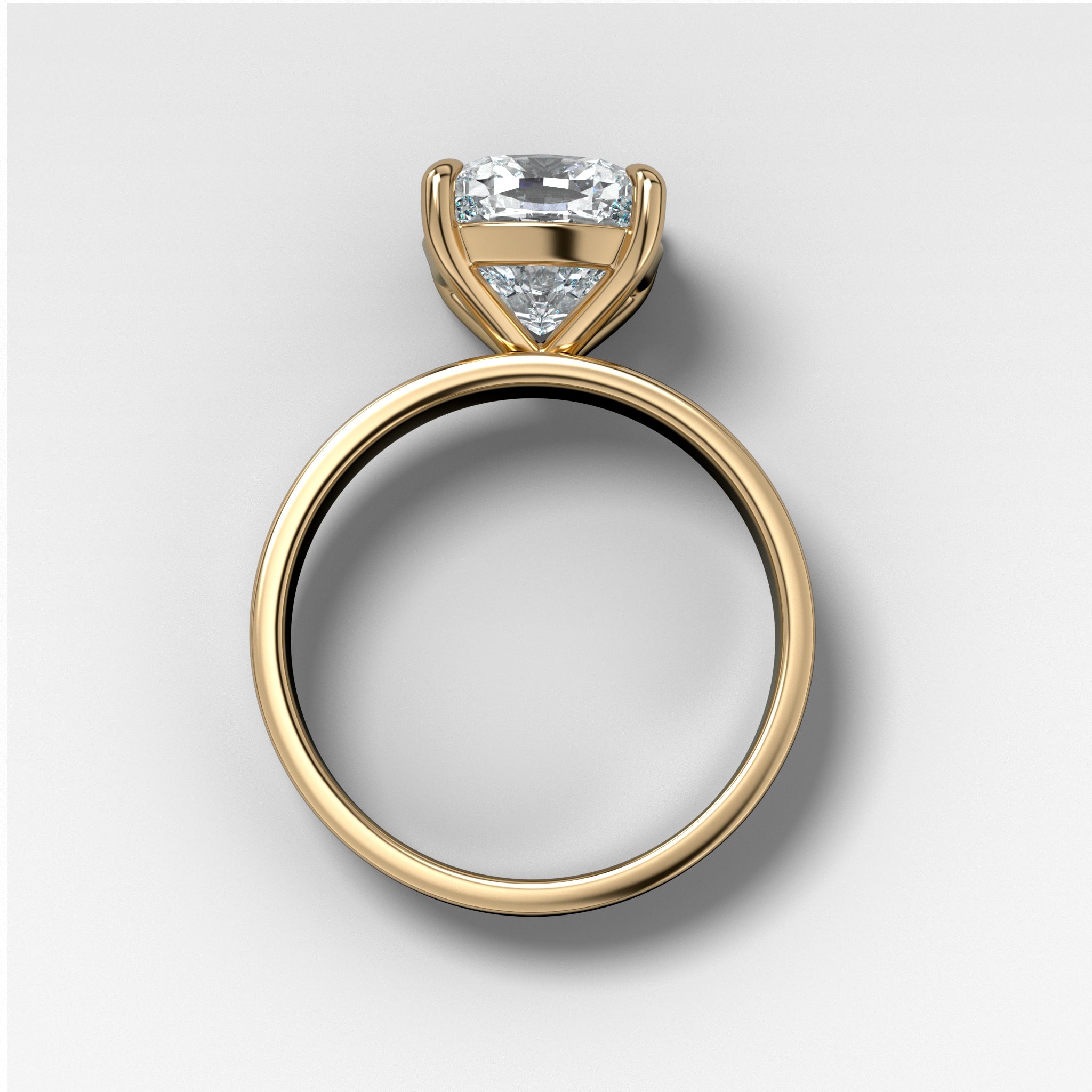 Finest Solitaire Engagement Ring With Elongated Cushion Cut Diamond
