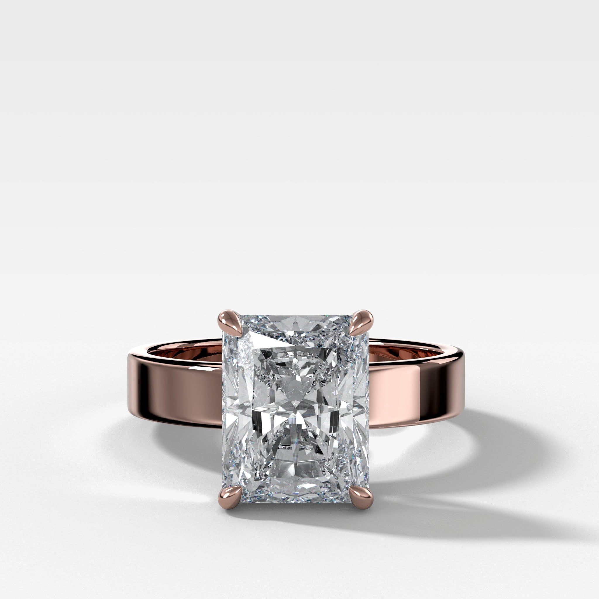 Finest Solitaire Engagement Ring With Elongated Radiant Cut Diamond