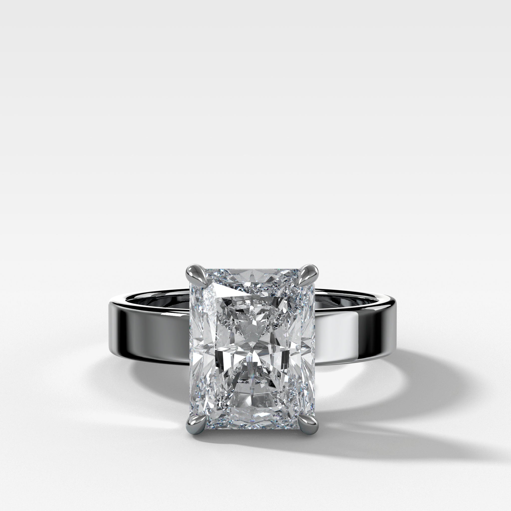 Finest Solitaire Engagement Ring With Elongated Radiant Cut Diamond