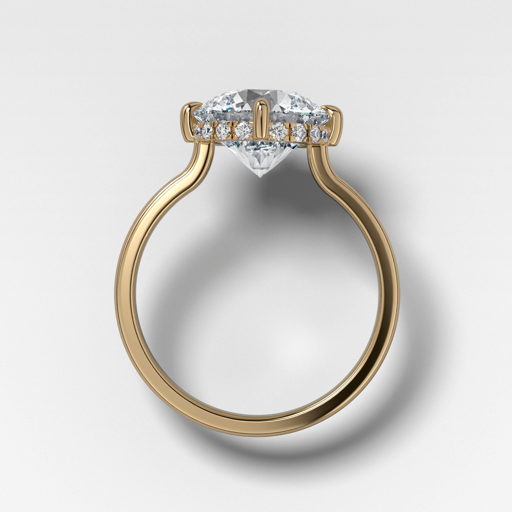 Compass Solitaire Engagement Ring with Round Cut Diamond