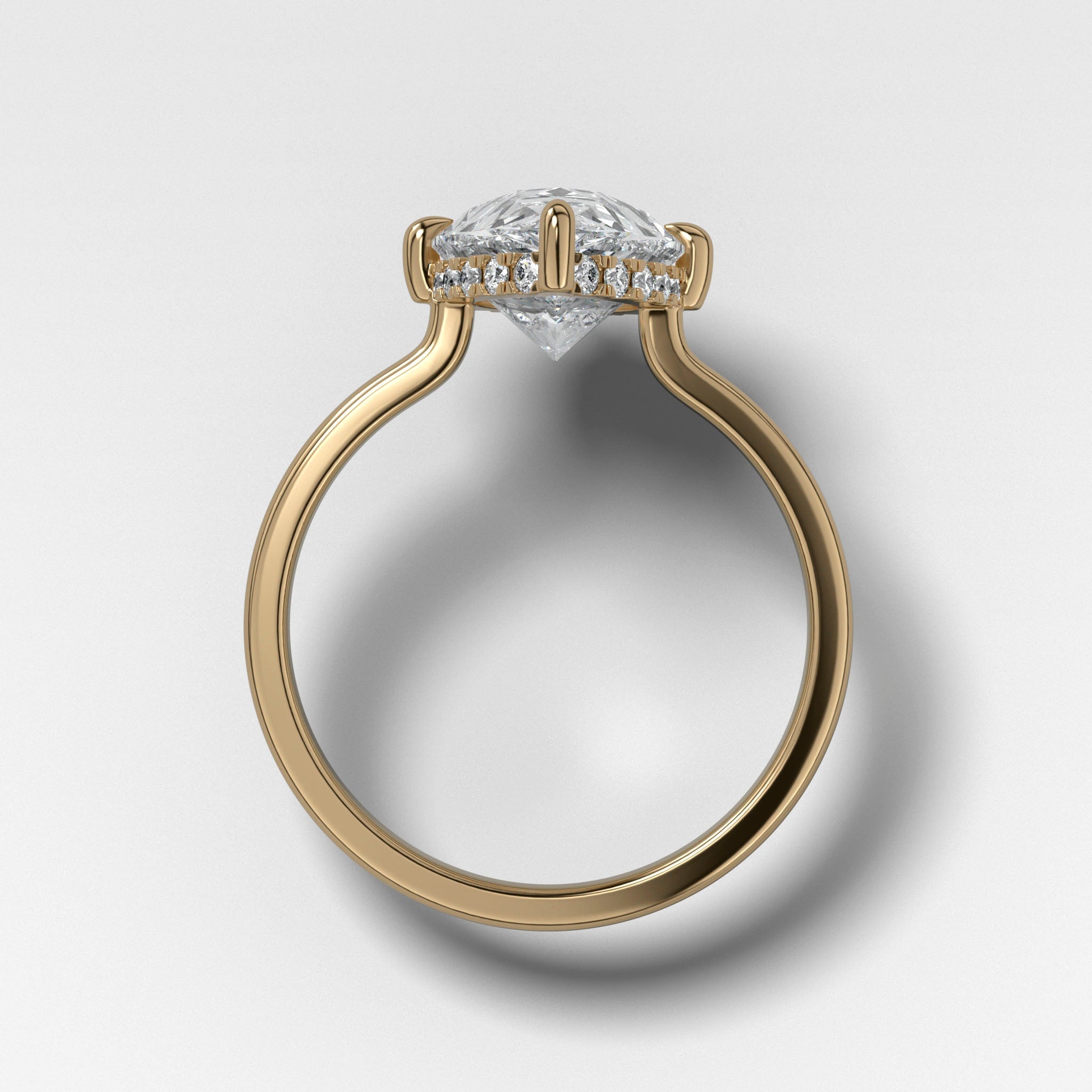 Compass Solitaire Engagement Ring with Pear Cut Diamond