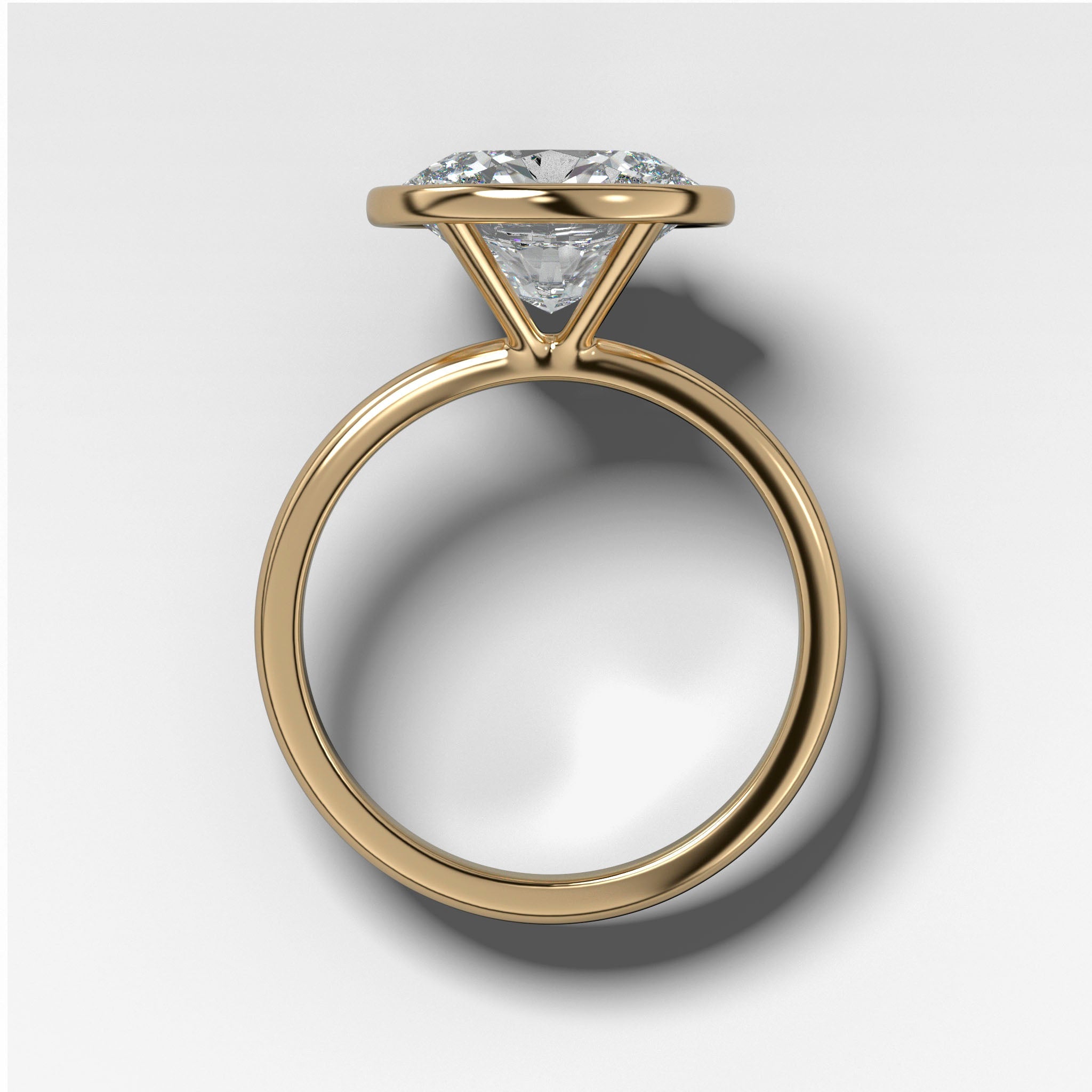Penumbra Bezel Set Engagement Ring With East West Oval Cut
