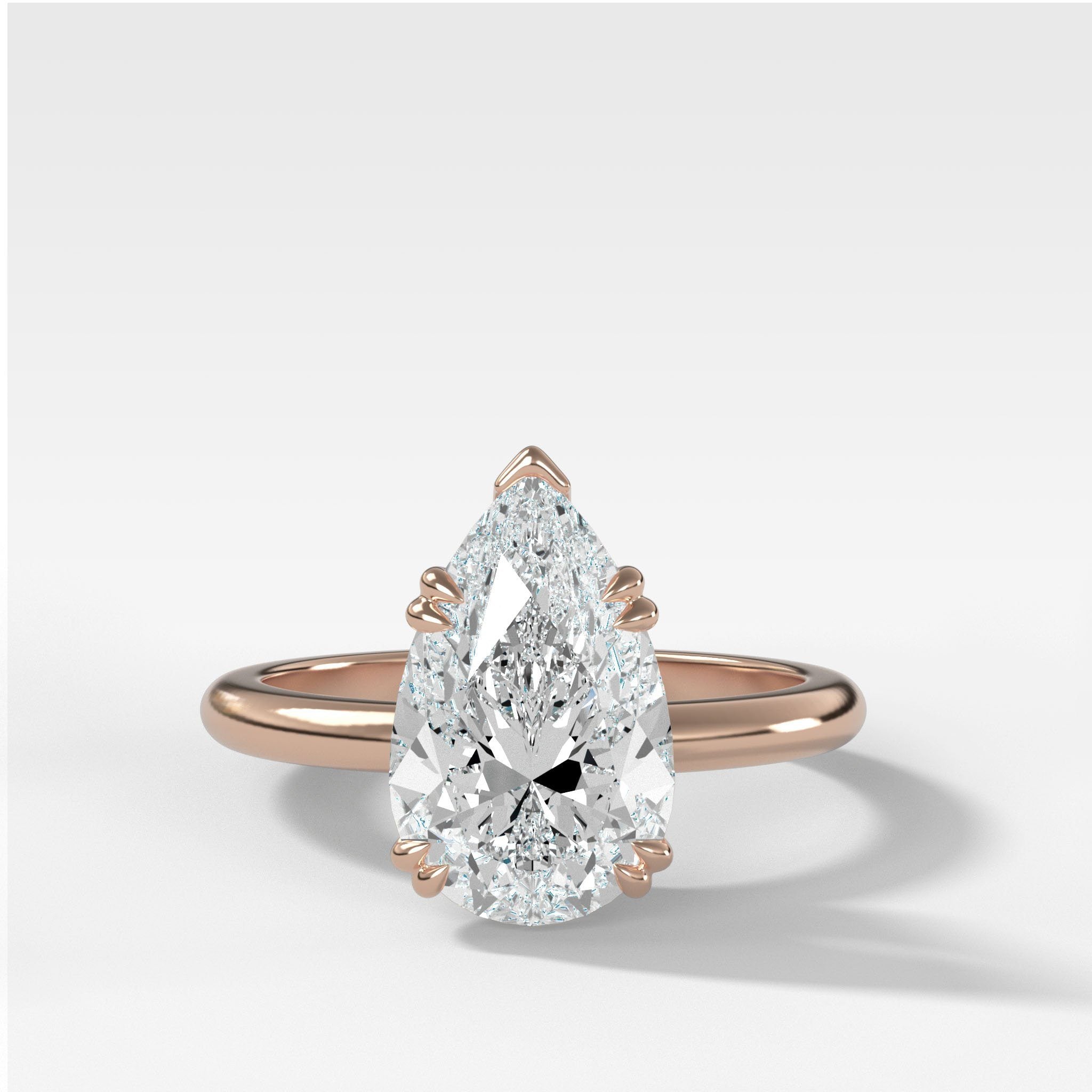 Signature Cathedral Solitaire Engagement Ring With Pear Cut Diamond