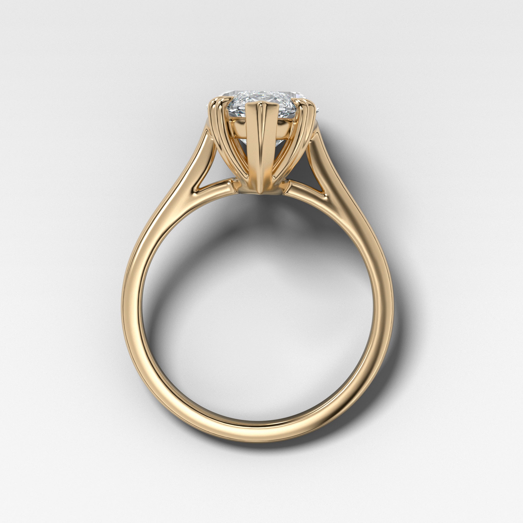 Signature Cathedral Solitaire Engagement Ring With Marquise Cut Diamond(North South)
