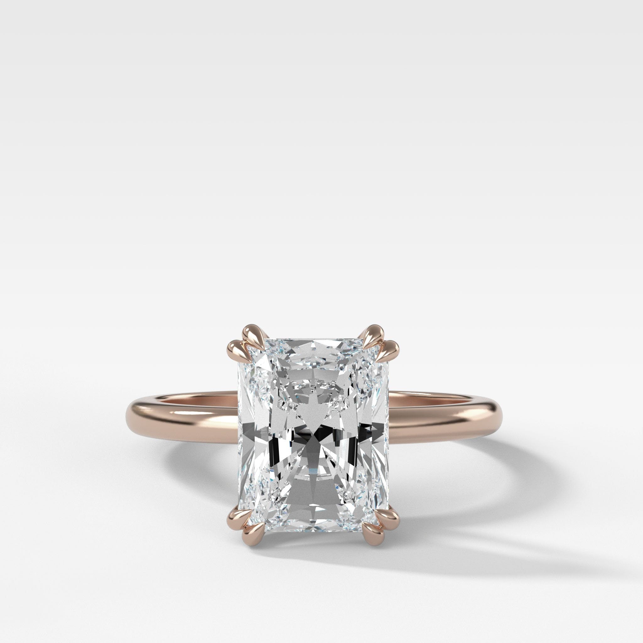 Signature Cathedral Solitaire Engagement Ring With Elongated Radiant Cut Diamond