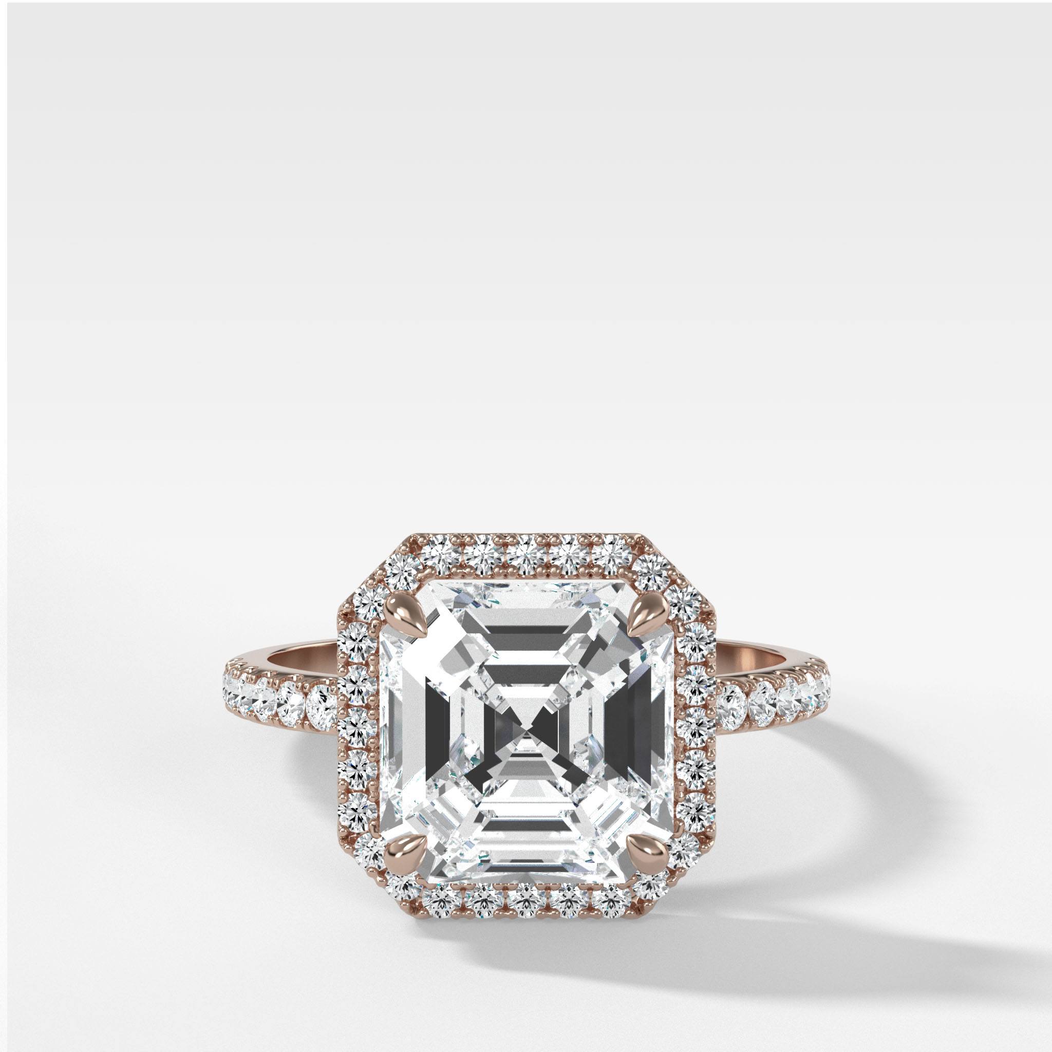 Aurora Pavé Halo Ring With Asscher Cut