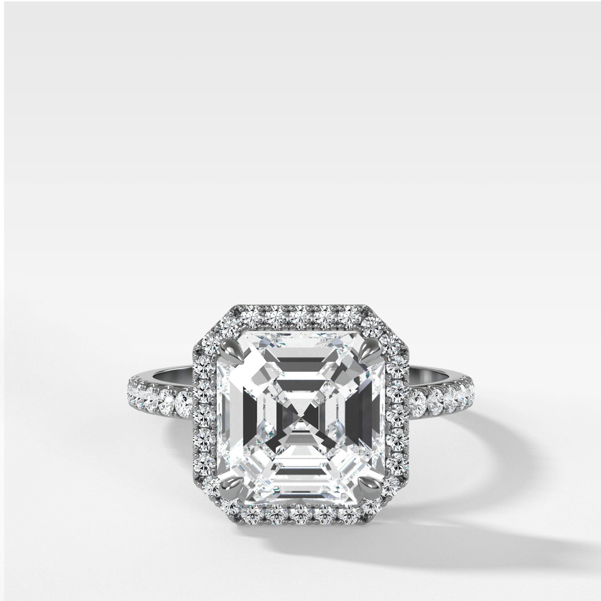 Aurora Pavé Halo Ring With Asscher Cut