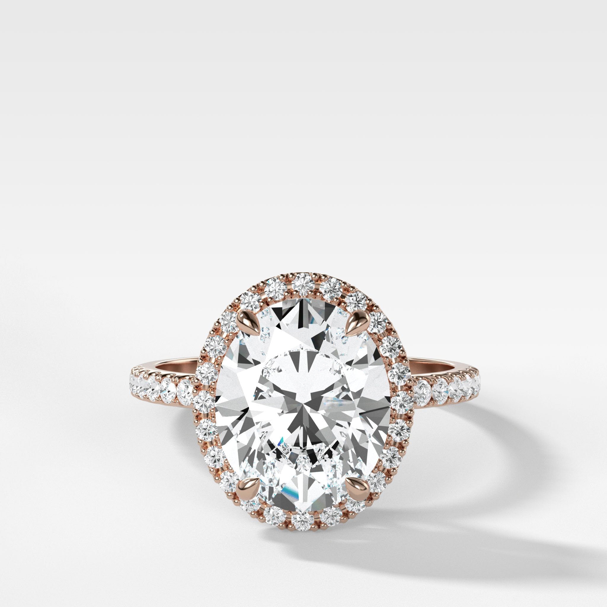 Aurora Pavé Halo Ring With Oval Cut