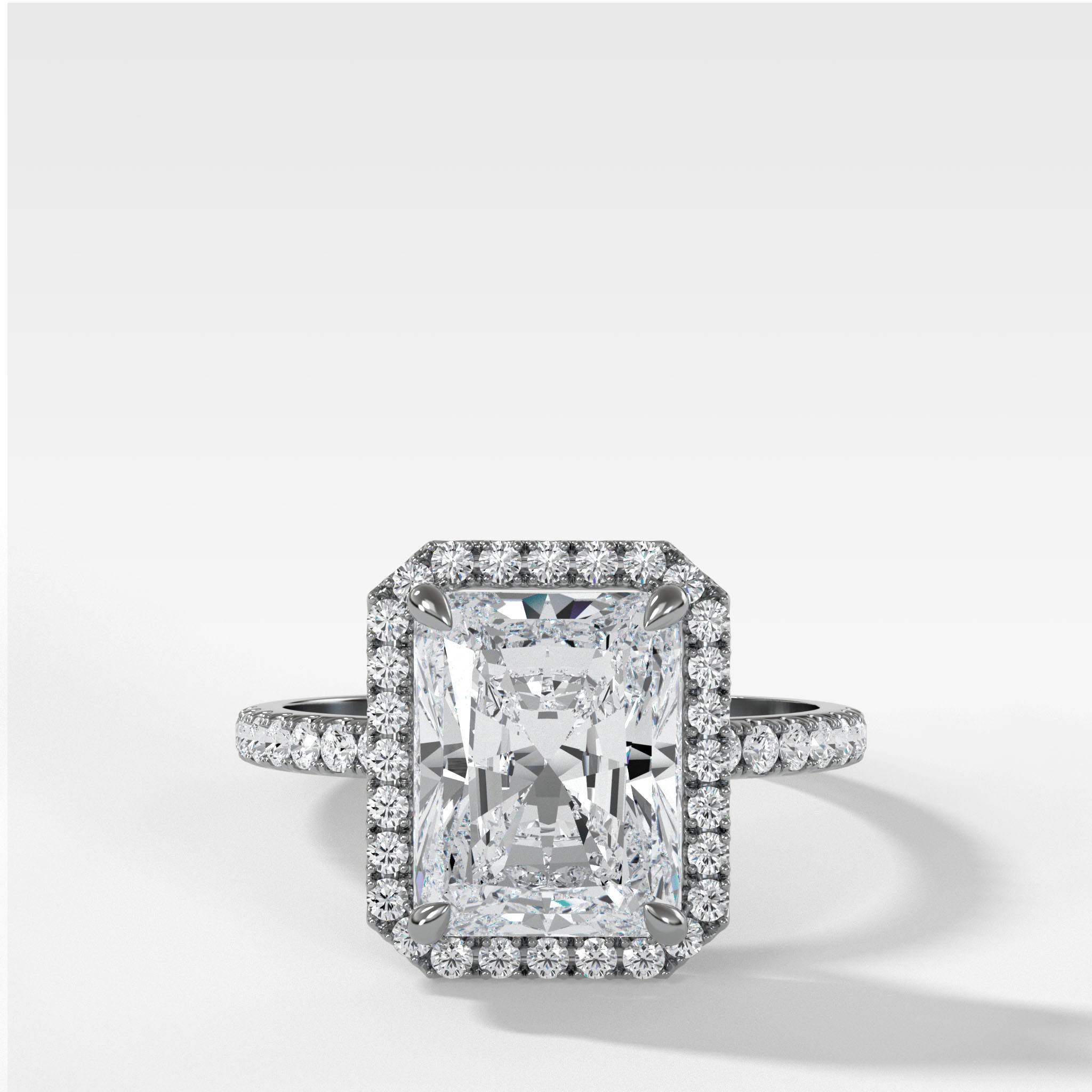Aurora Pavé Halo Ring With Radiant Cut