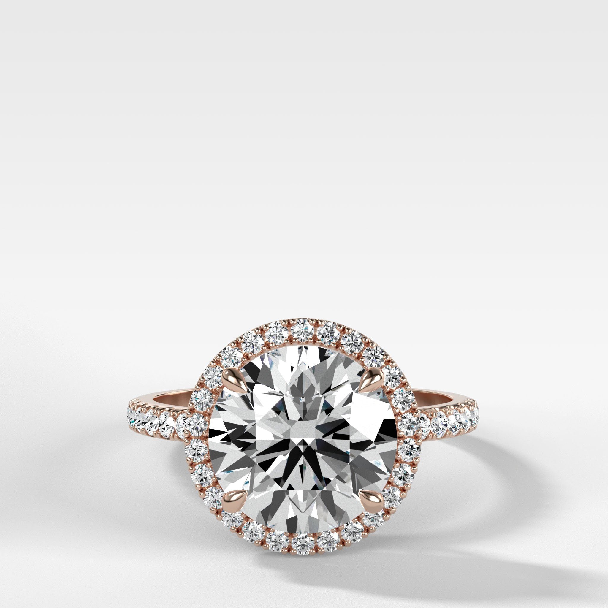 Aurora Pavé Halo Ring With Round Cut