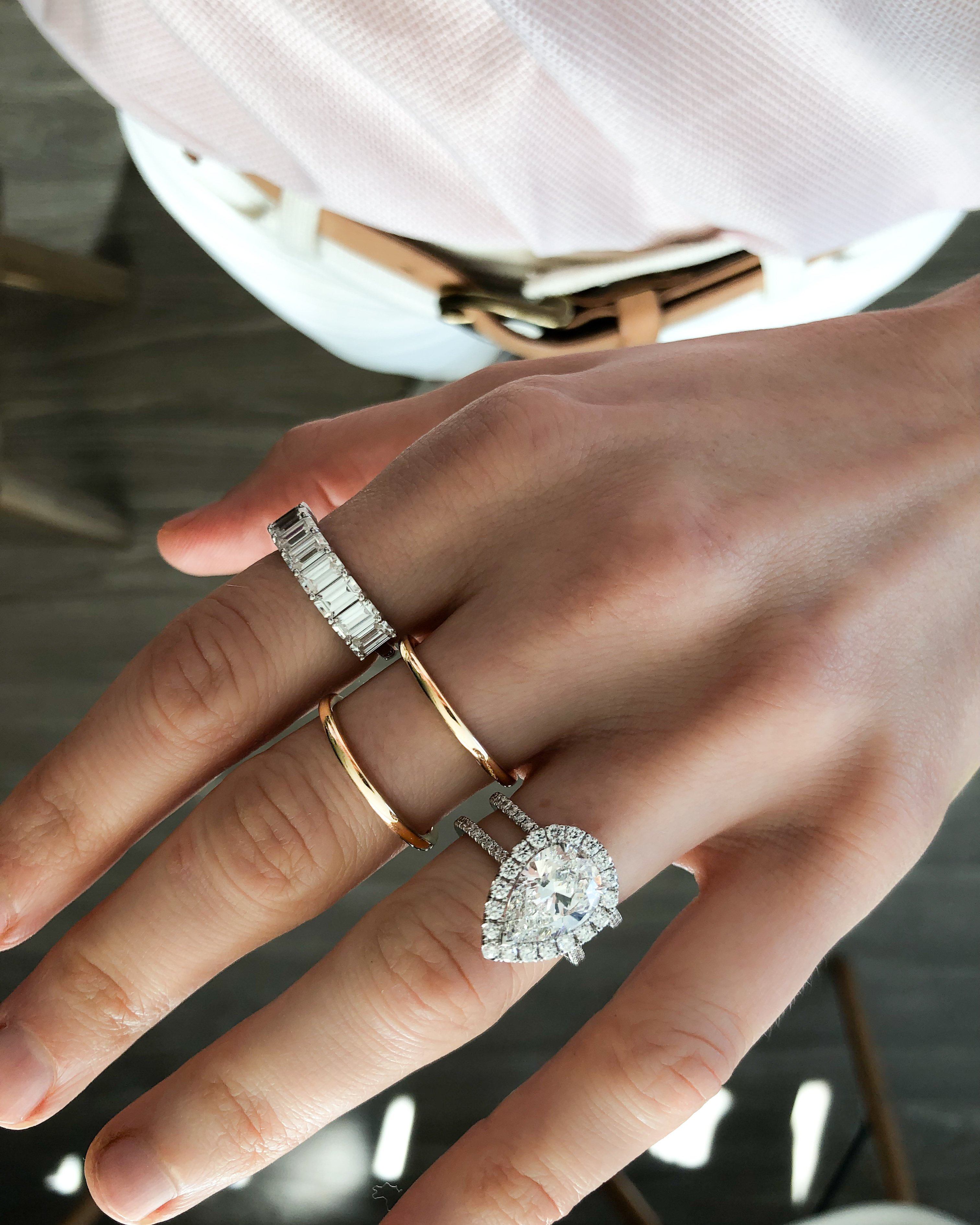 Aurora Pavé Halo Ring With Pear Cut