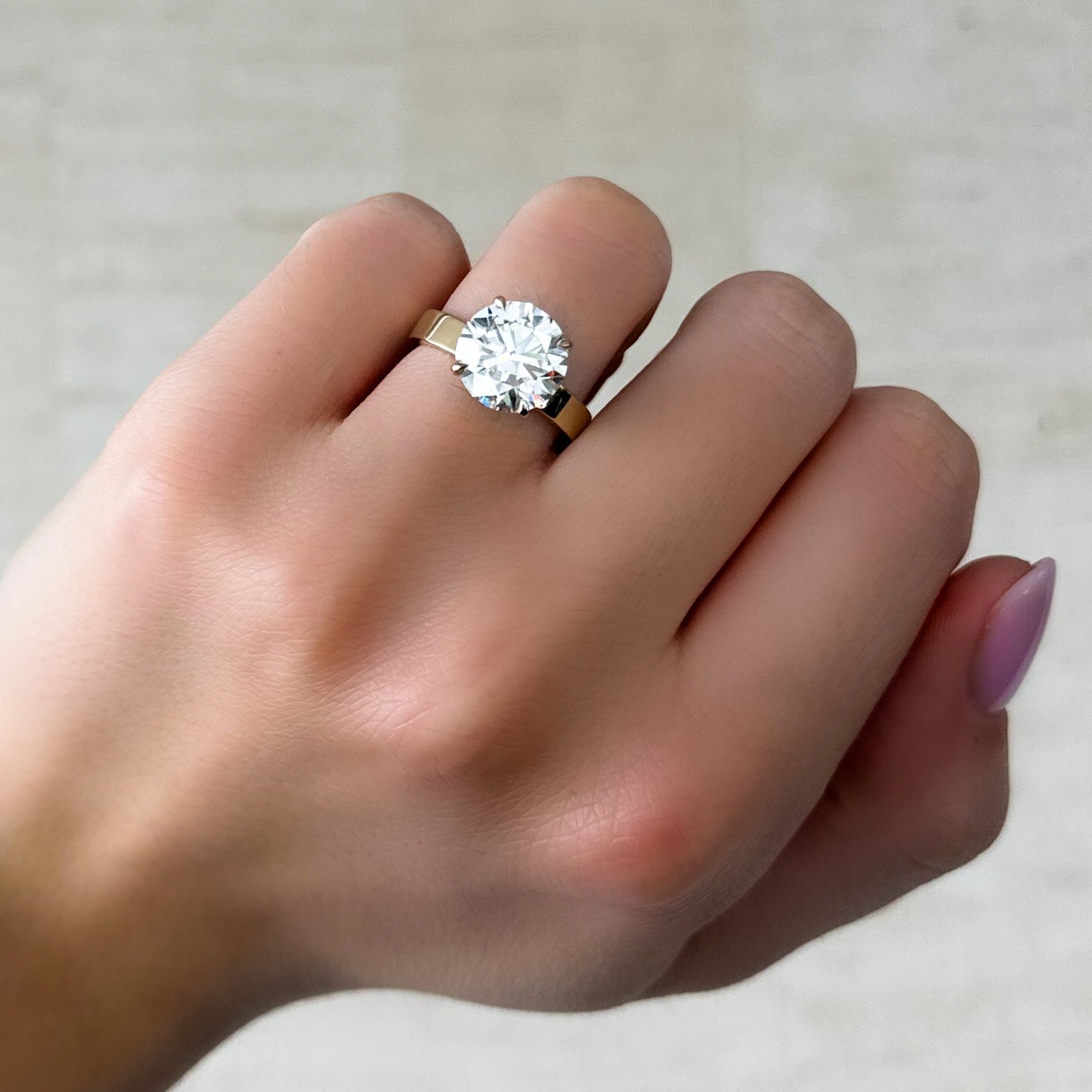 Finest Solitaire Engagement Ring With Round Brilliant Cut Diamond