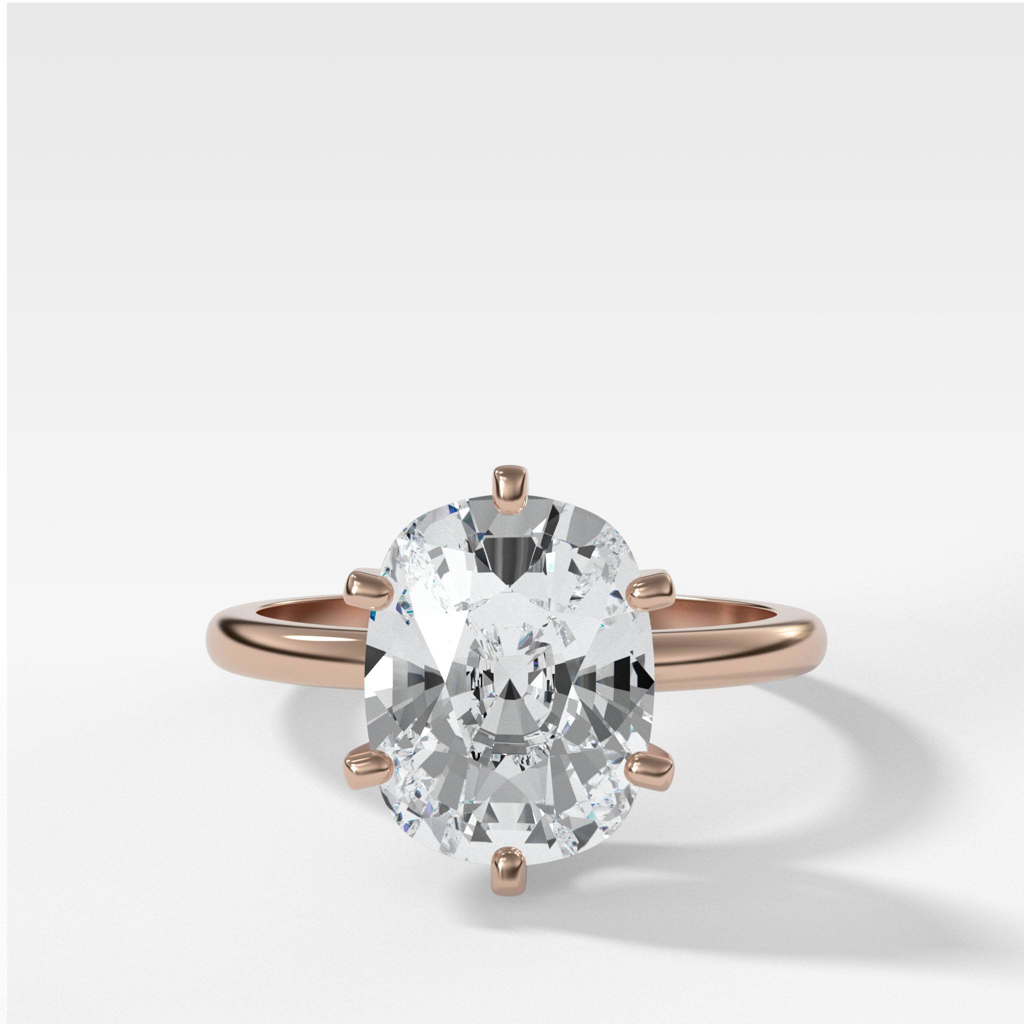 Nova Solitaire Engagement Ring With Elongated Cushion Cut Diamond