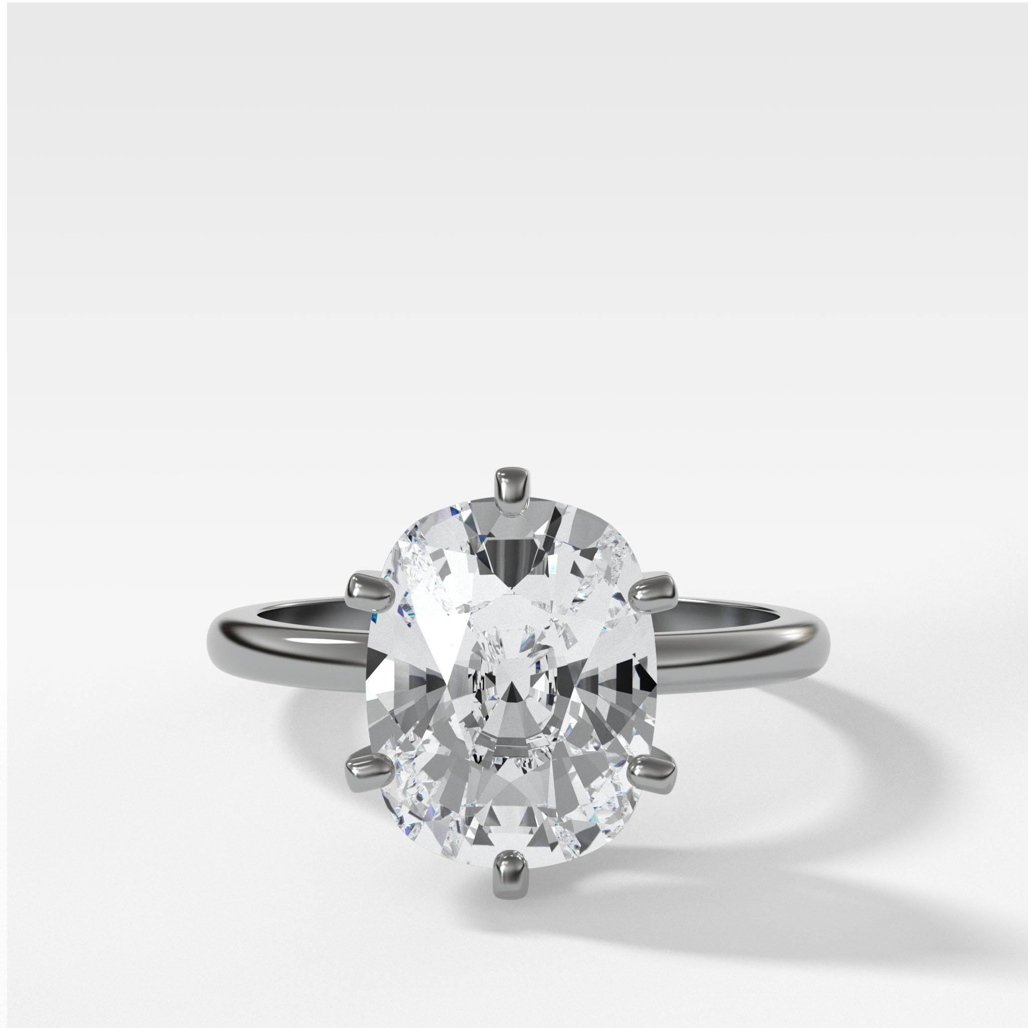 Nova Solitaire Engagement Ring With Elongated Cushion Cut Diamond