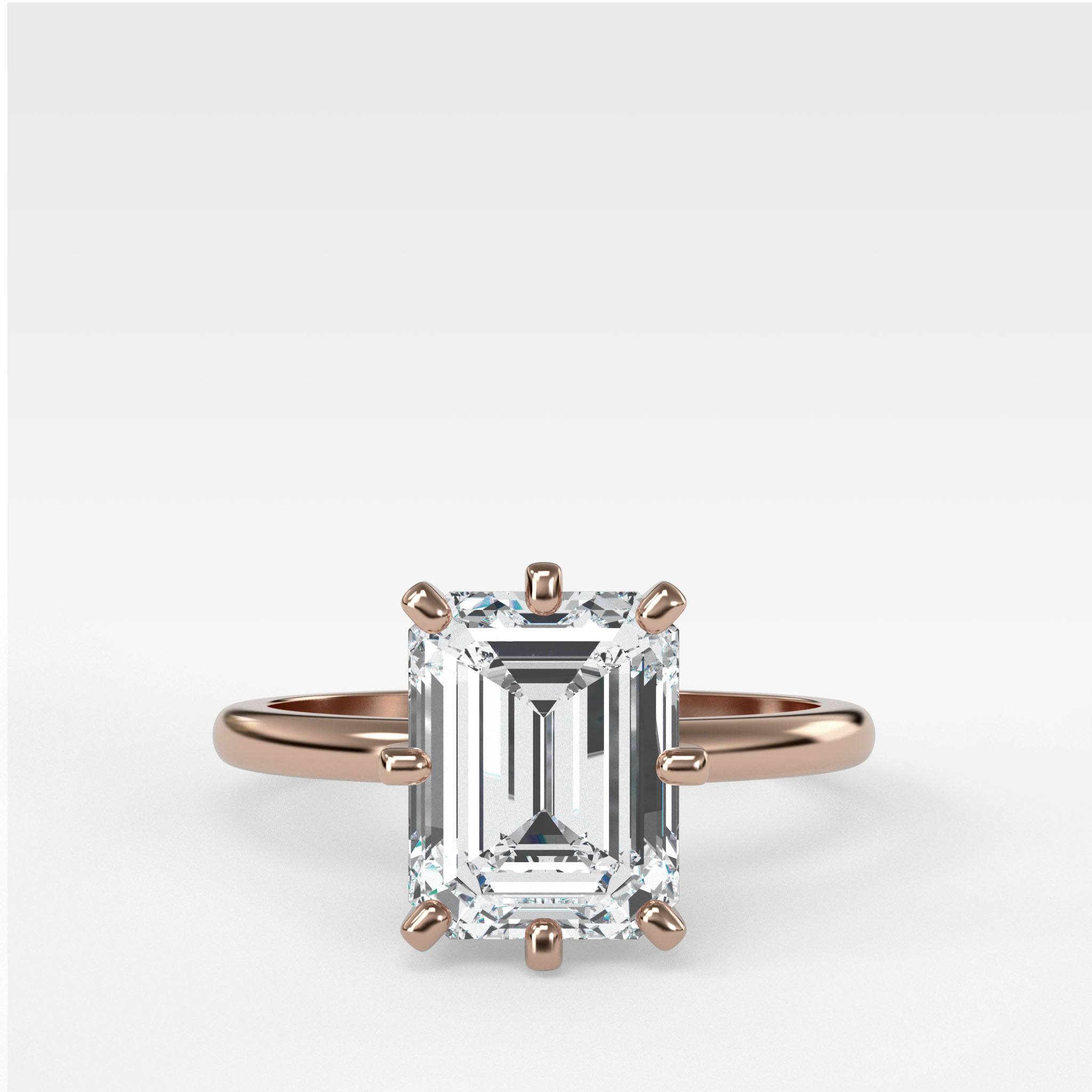 Nova Solitaire Engagement Ring With Emerald Cut Diamond