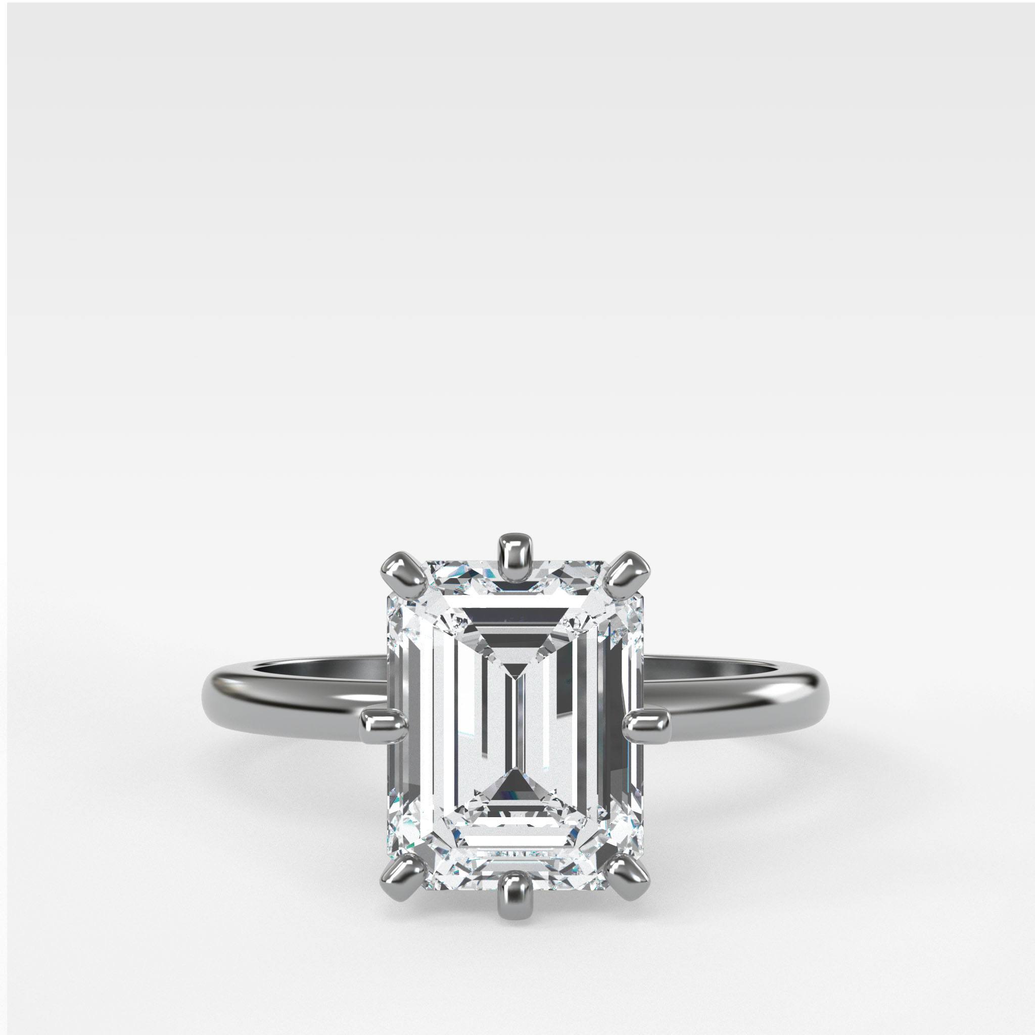 Nova Solitaire Engagement Ring With Emerald Cut Diamond