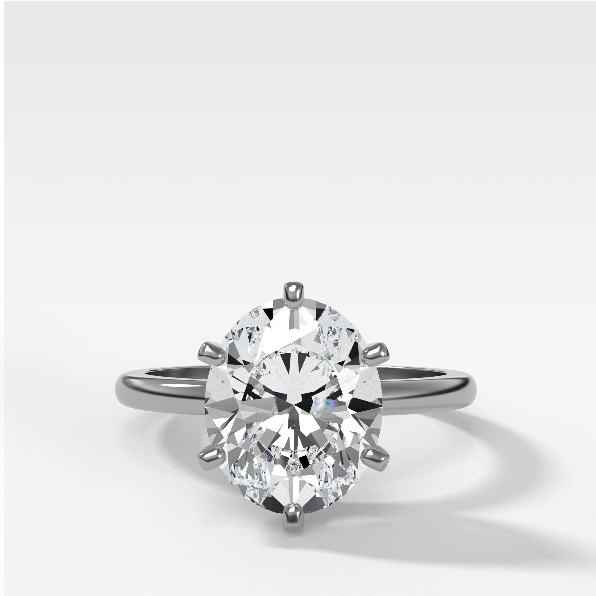 Nova Solitaire Engagement Ring With Oval Cut Diamond