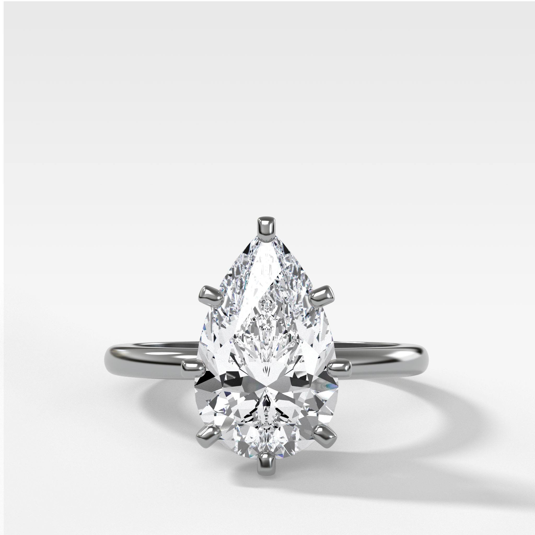 Nova Solitaire Engagement Ring With Pear Cut Diamond