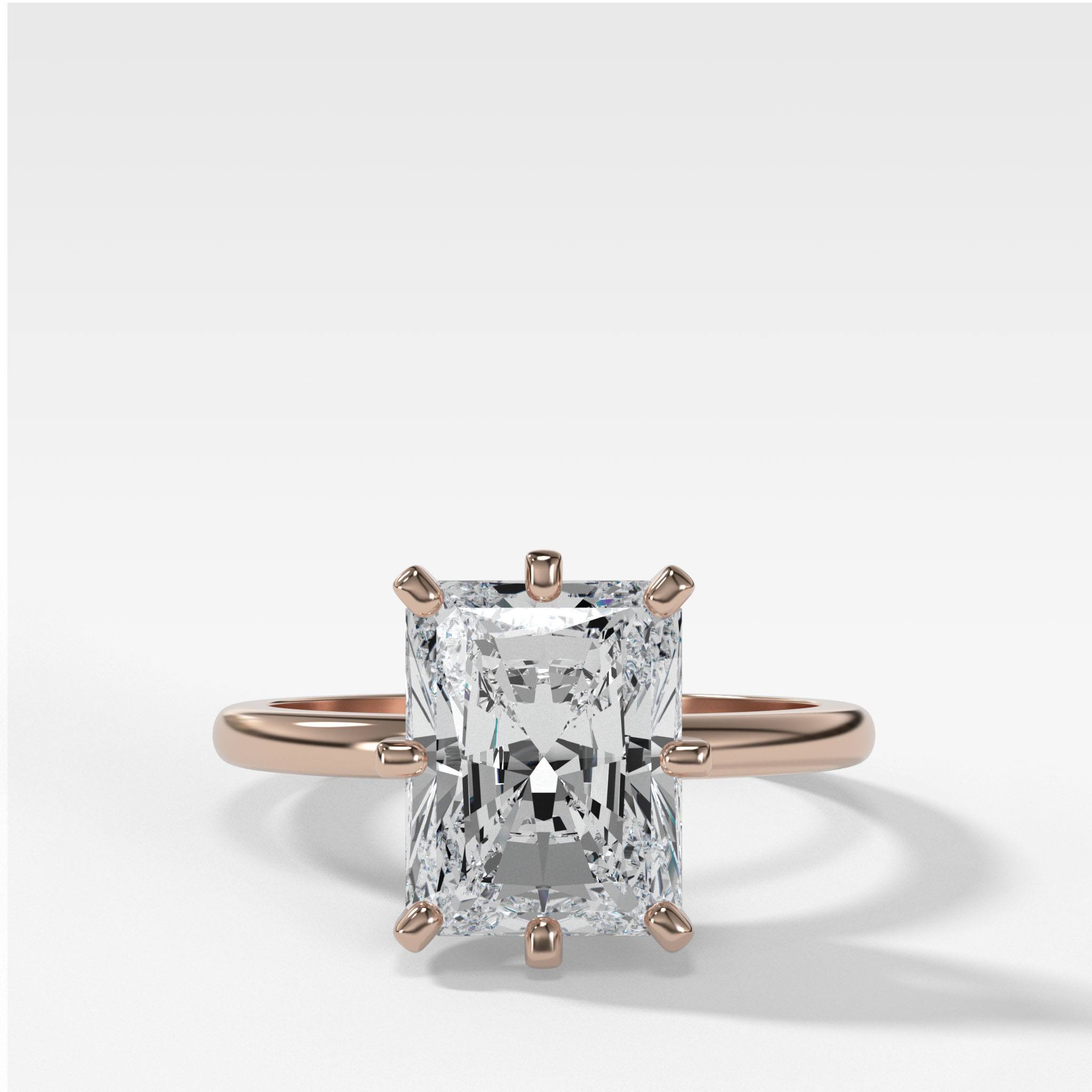 Nova Solitaire Engagement Ring With Elongated Radiant Cut Diamond