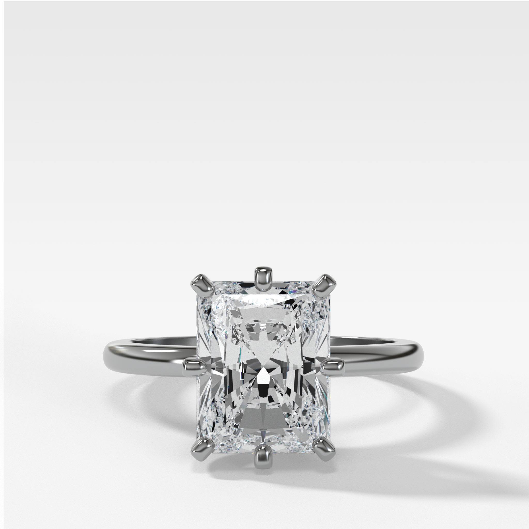 Nova Solitaire Engagement Ring With Elongated Radiant Cut Diamond