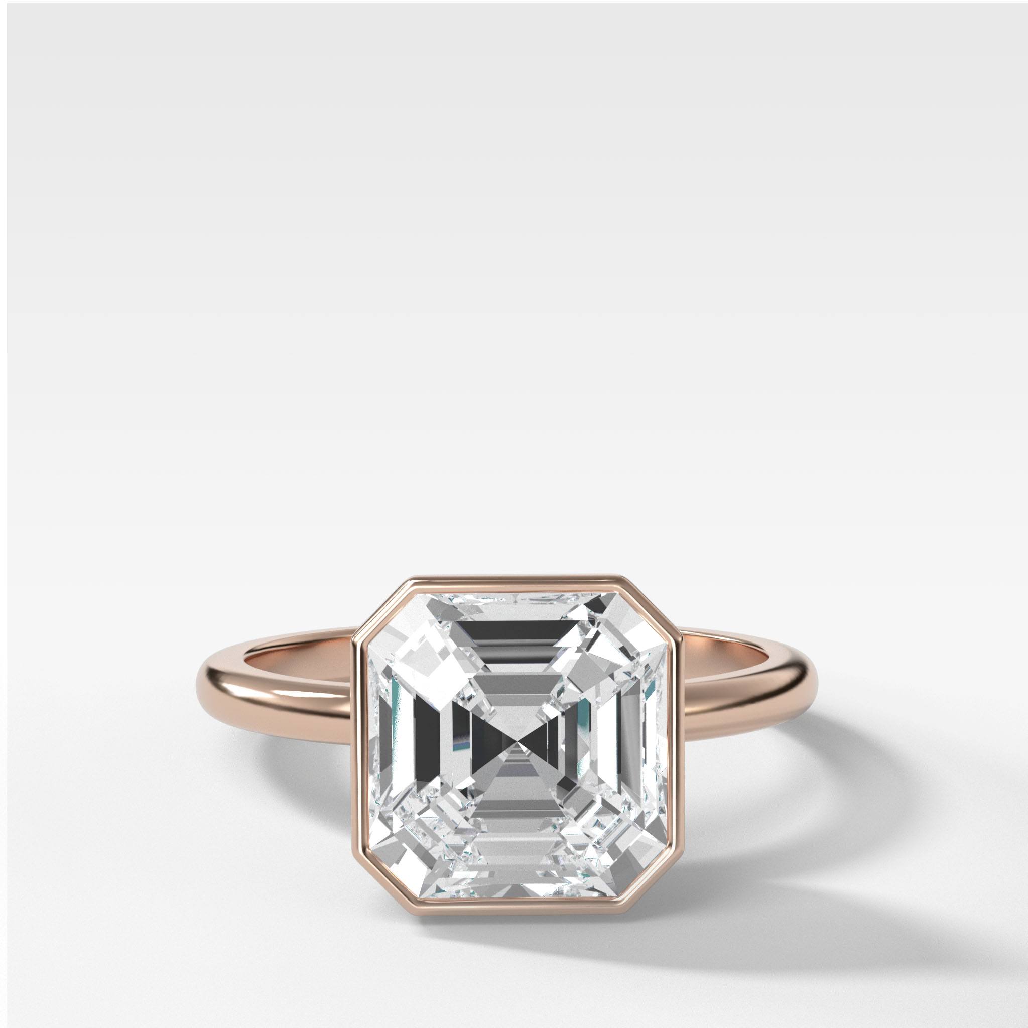 Penumbra Bezel Set Engagement Ring With Asscher Cut